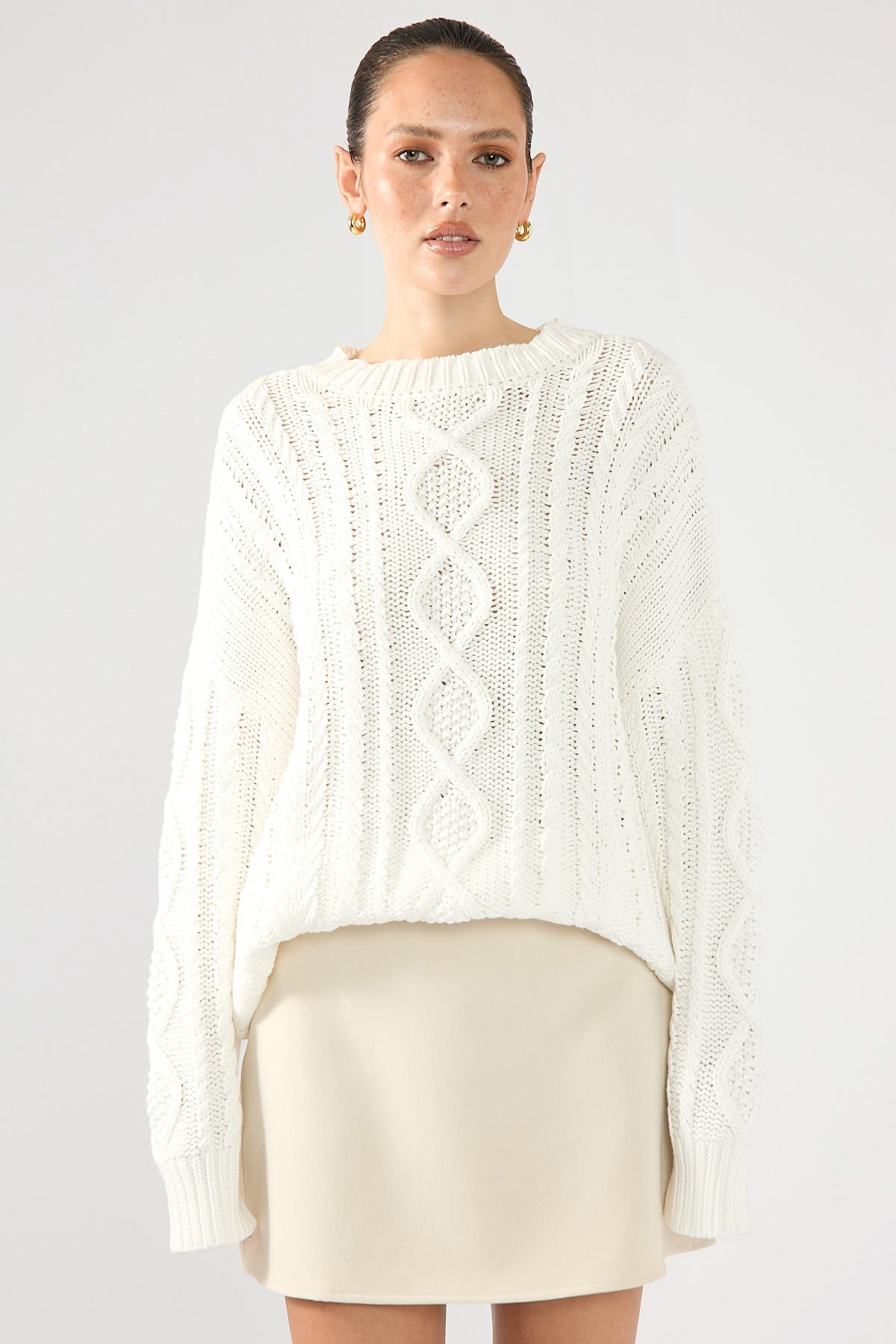 Perfect Stranger Jessna Oversized Cable Knit Cream