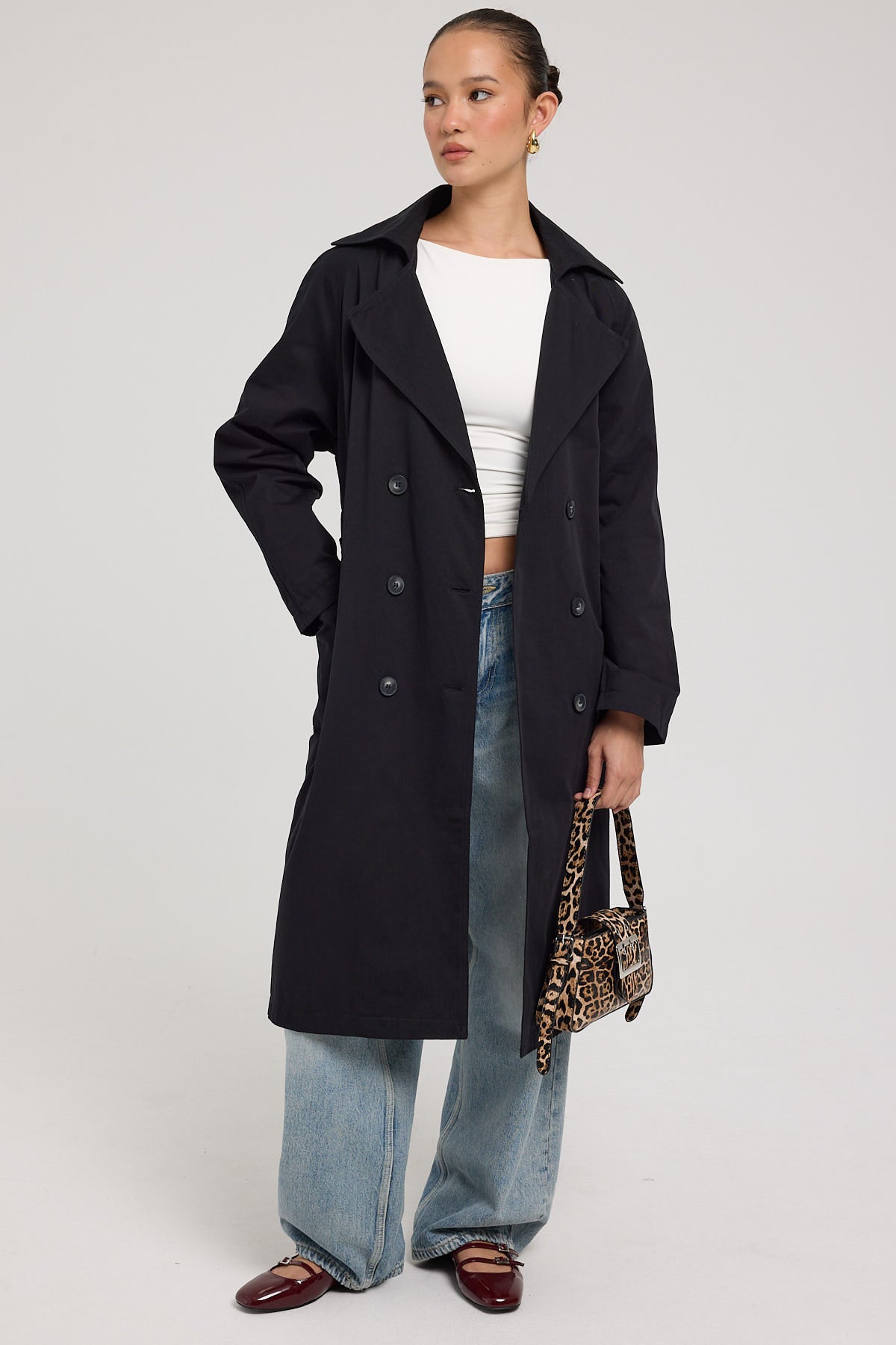 Perfect Stranger Lila Trench Coat Black