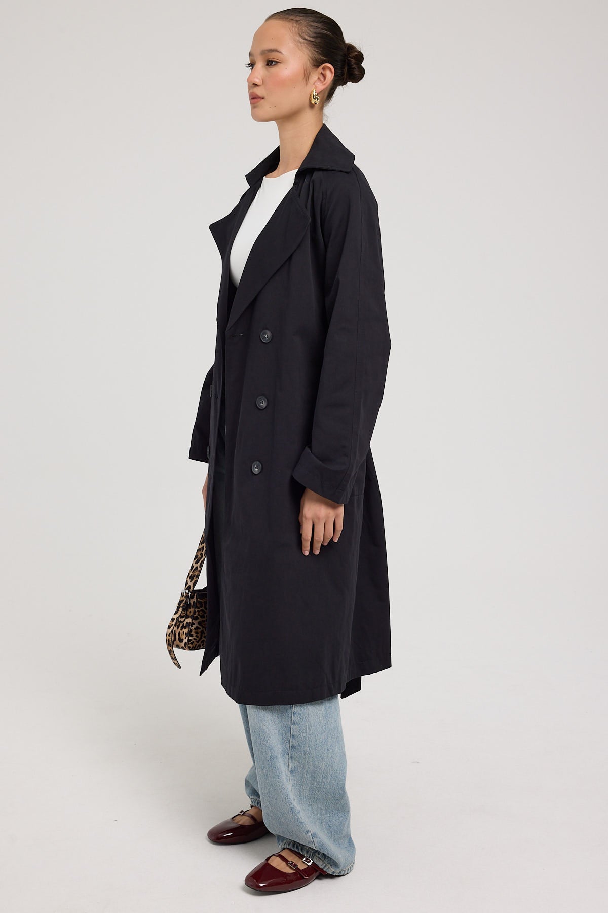 Perfect Stranger Lila Trench Coat Black