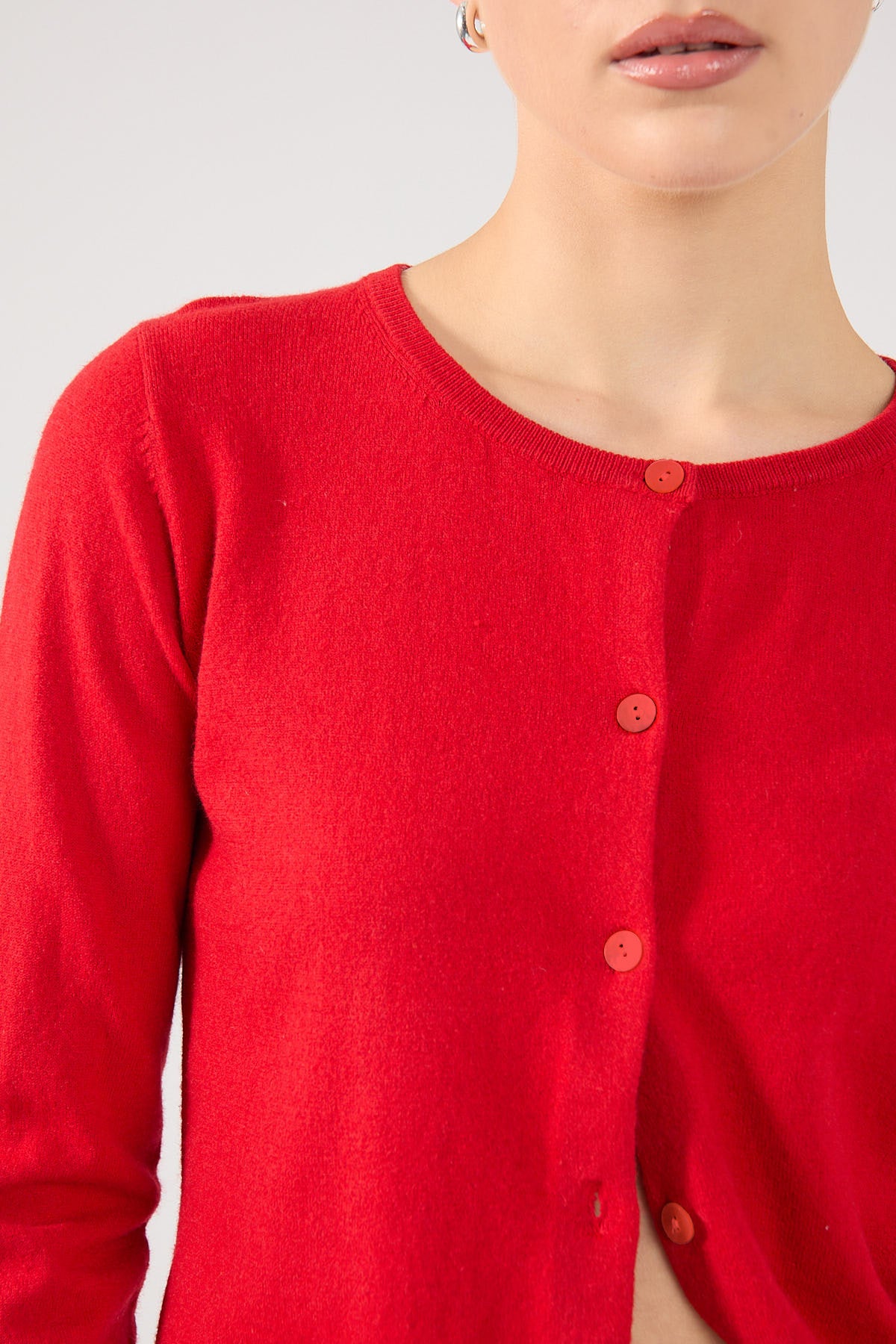 Perfect Stranger Natalie Button Up Cardigan Red