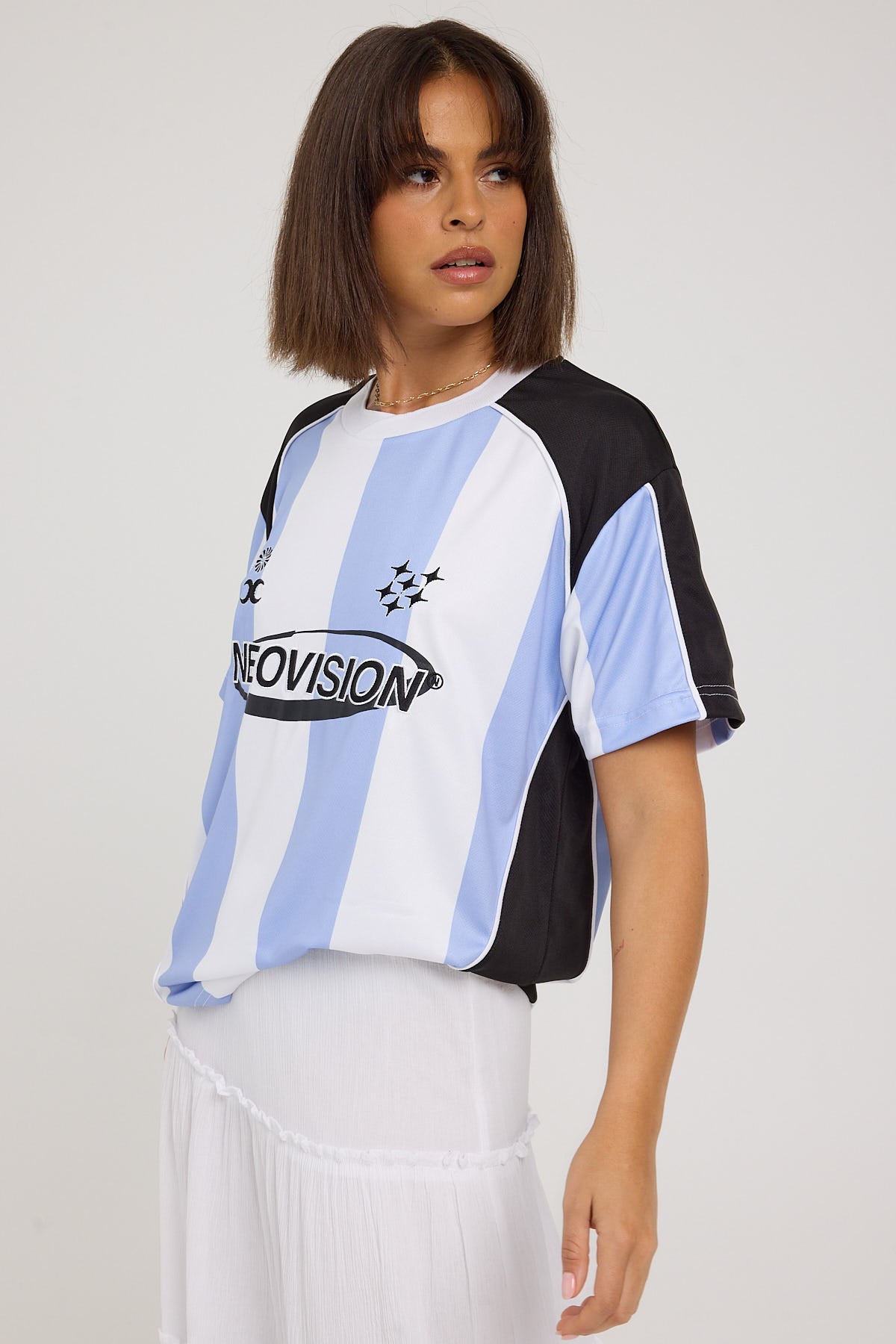 Neovision Volley Jersey Tee Light Blue/White