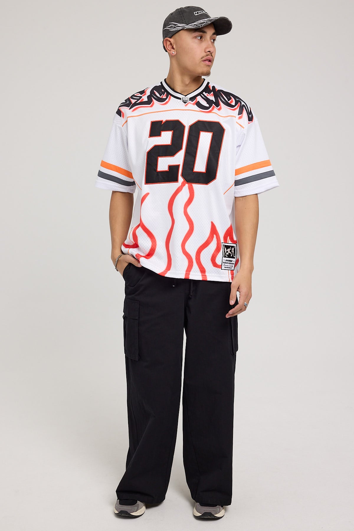 Neovision Kick It V Neck Jersey White/Orange