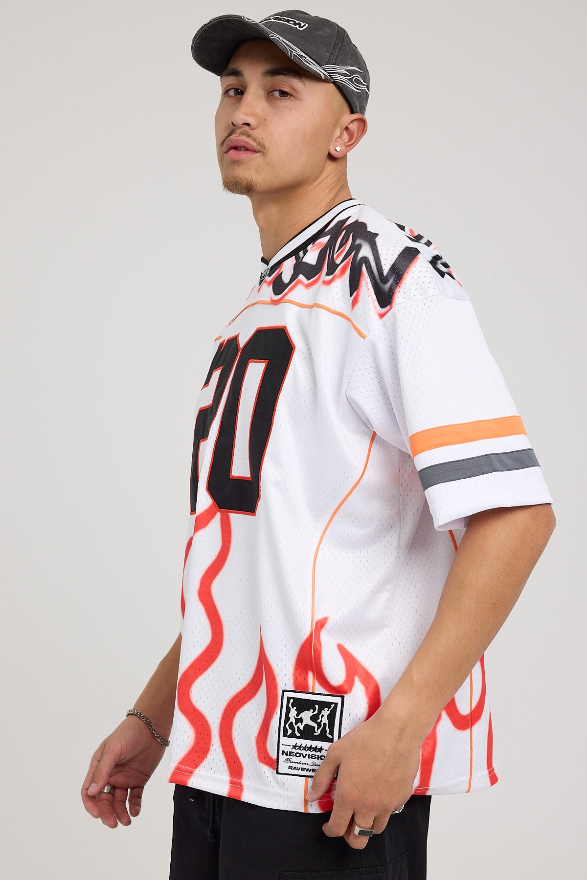 Neovision Kick It V Neck Jersey White/Orange