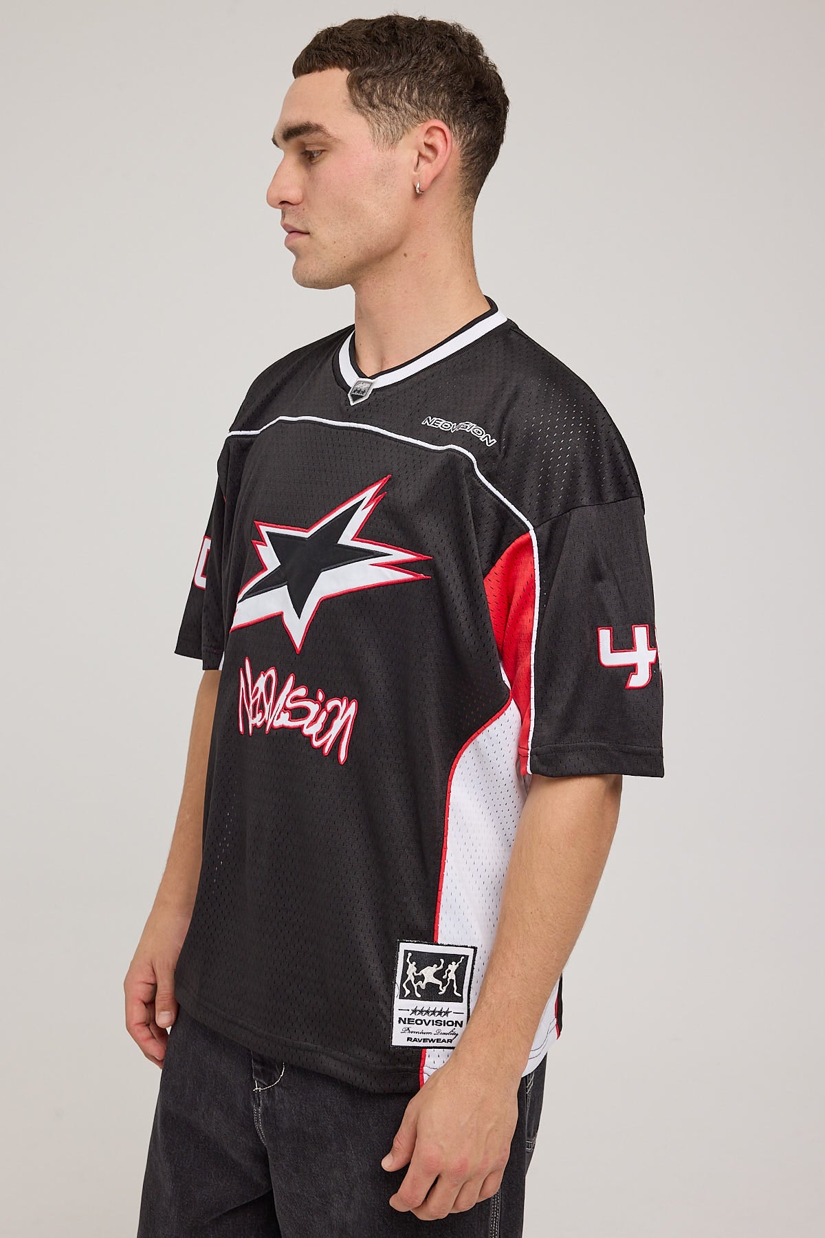 Neovision Radical V Neck Jersey Black/Red/White