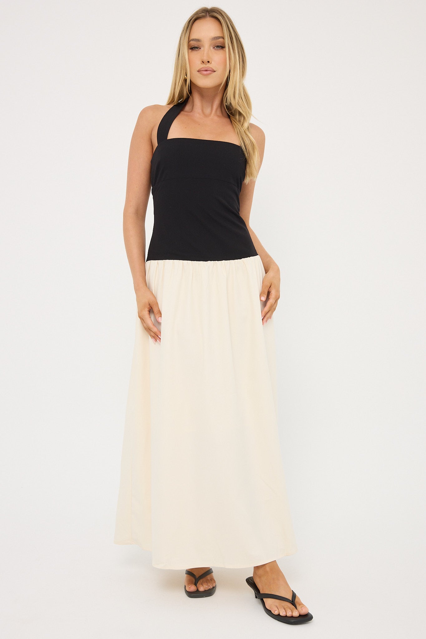 Perfect Stranger Tutulla Strapless Midi Dress Black / White