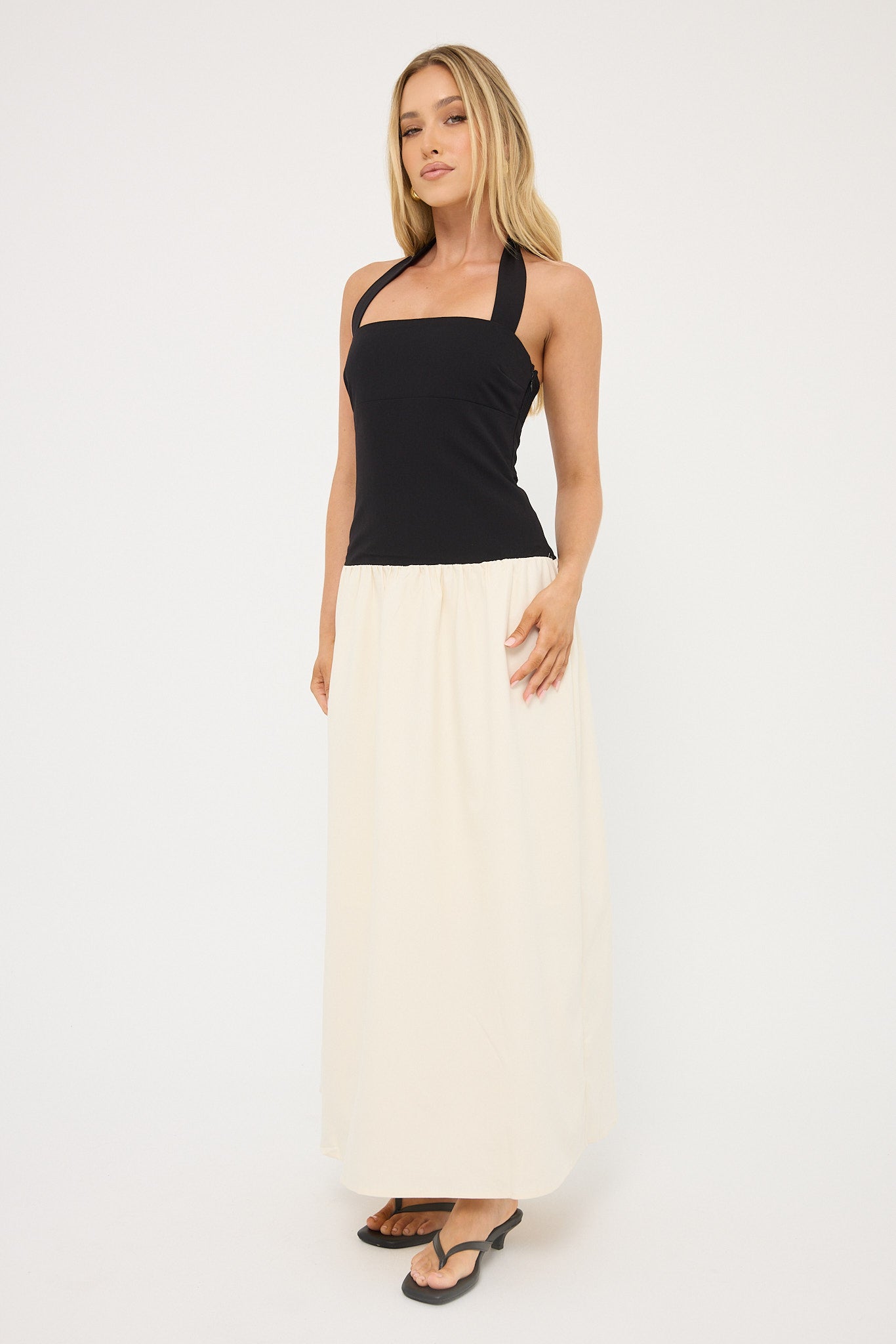 Perfect Stranger Tutulla Strapless Midi Dress Black / White