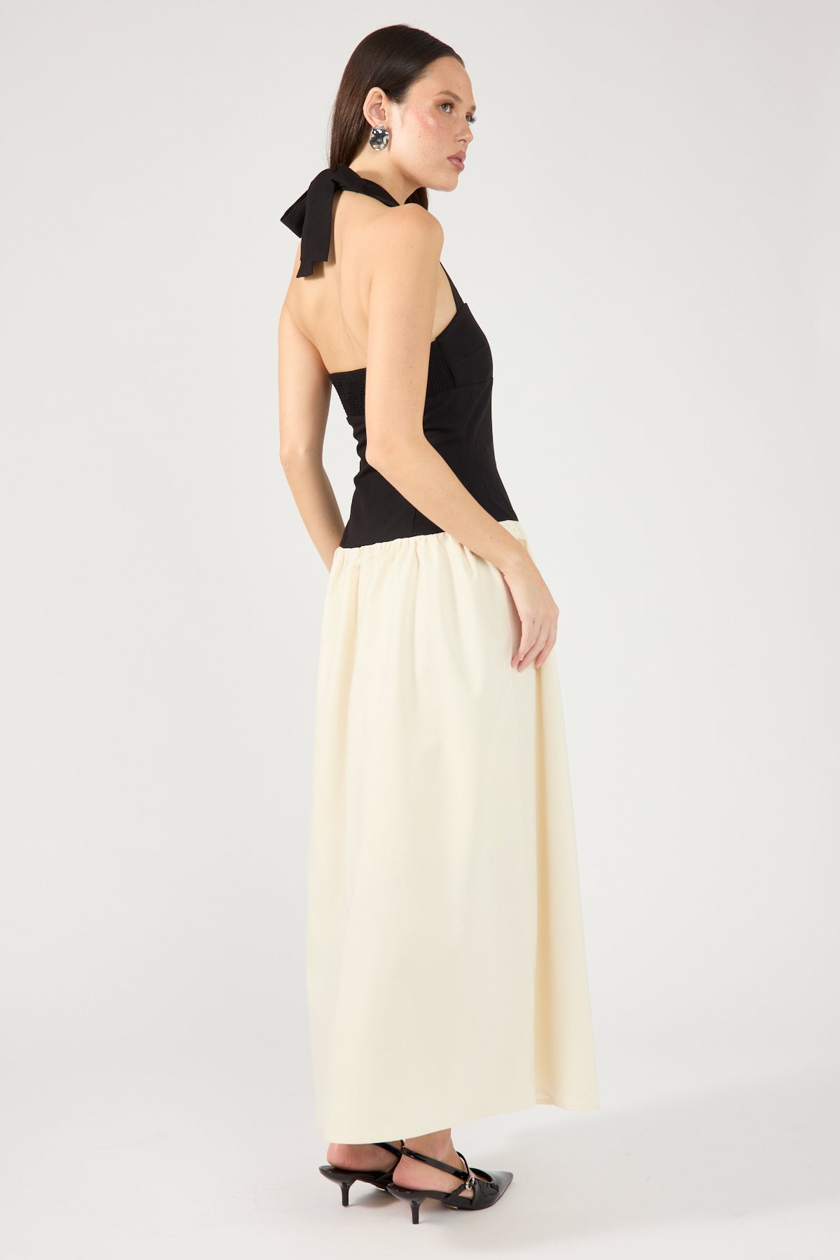 Perfect Stranger Tutulla Strapless Midi Dress Black / White