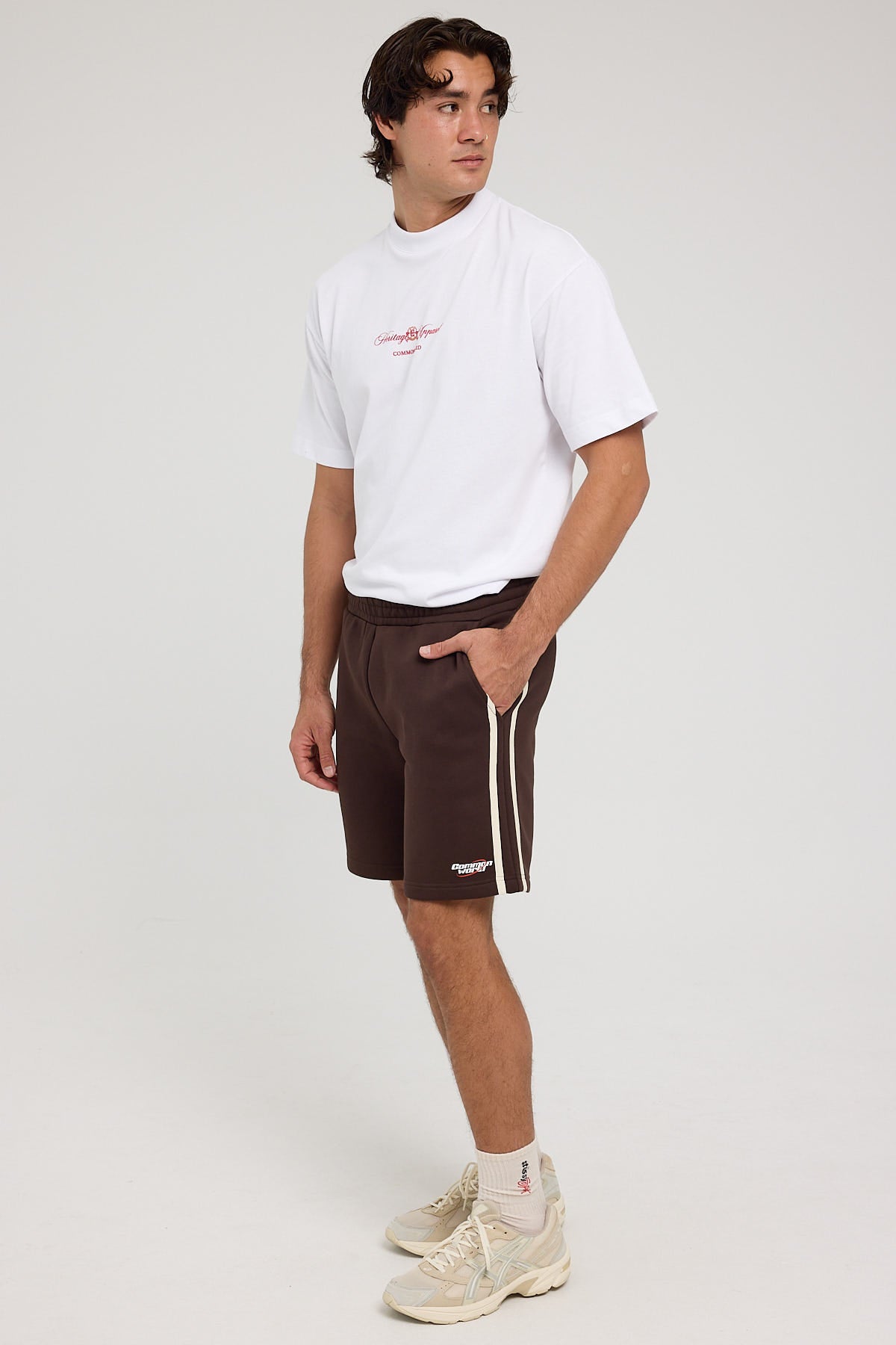 Common Need League Sweat Short Dark Brown