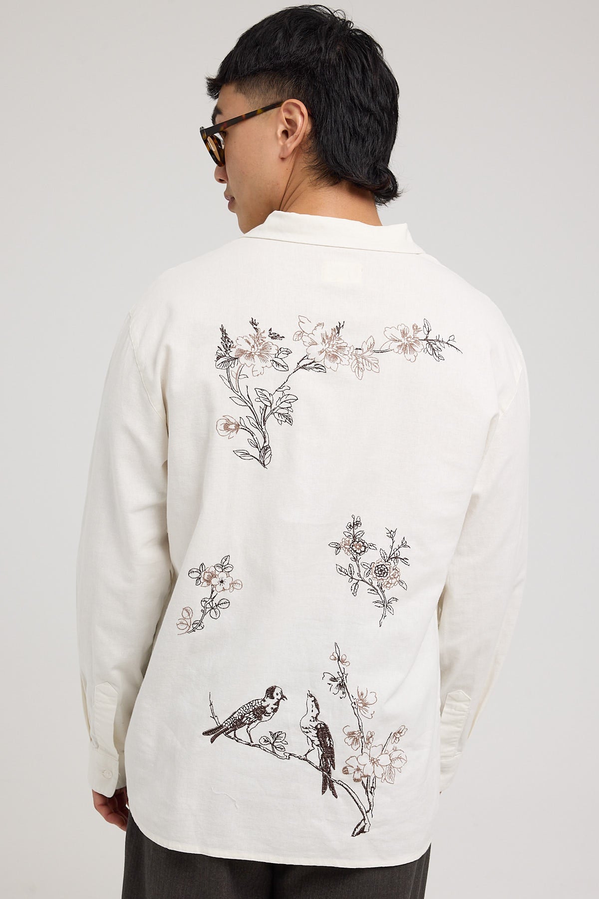 Common Need Paradise Embroidered Long Sleeve Shirt Natural