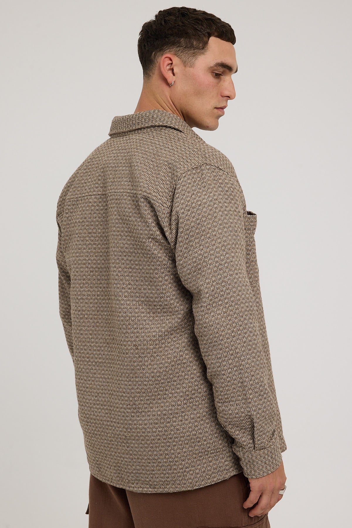 Common Need Soho Textured Overshirt Brown