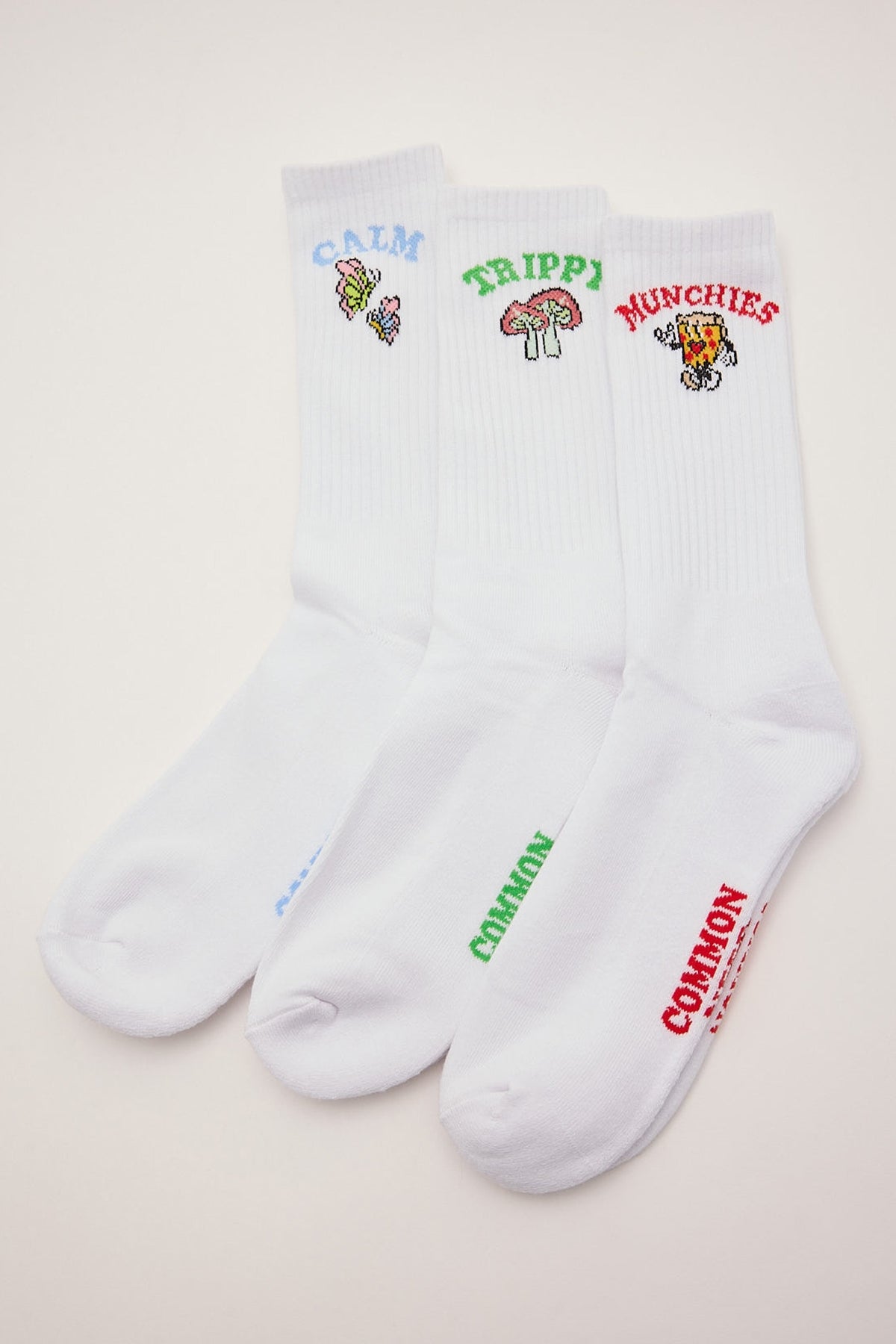 Common Need Tripped Out Sock 3 Pack White