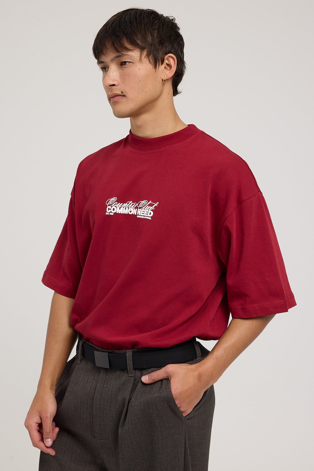 Common Need Royalty Heavyweight Easy Tee Bordeaux