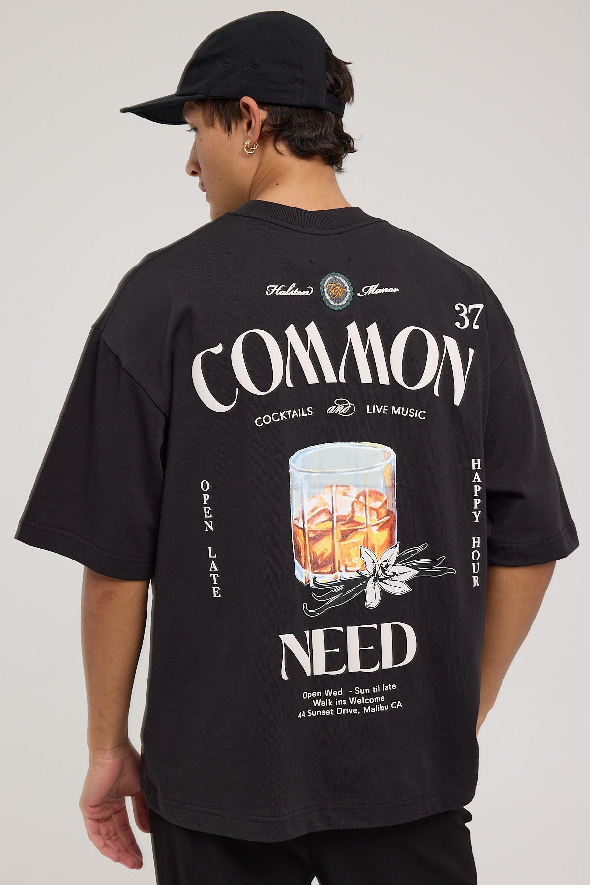 Common Need Spiced Whiskey Heavyweight Easy Tee Night Black