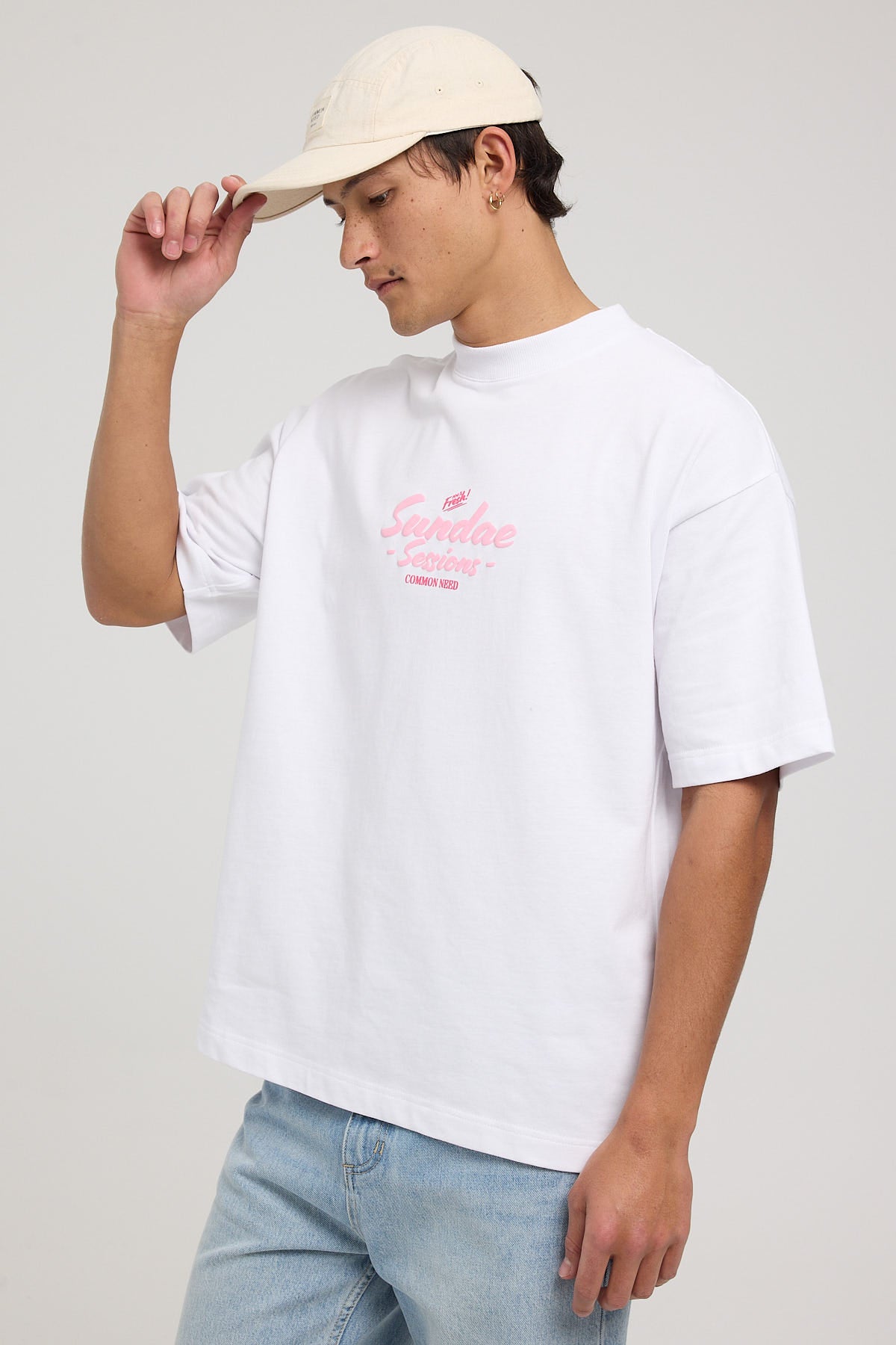 Common Need Strawberry Sundae Heavyweight Easy Tee White