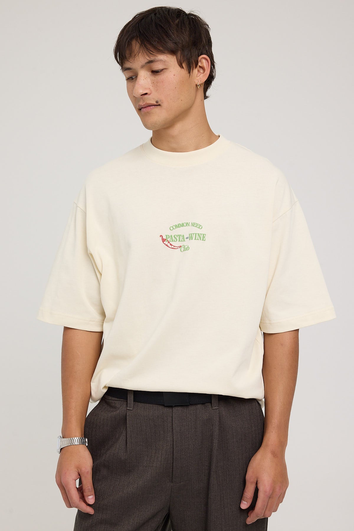 Common Need Pasta Club Heavyweight Boxy Tee Ecru