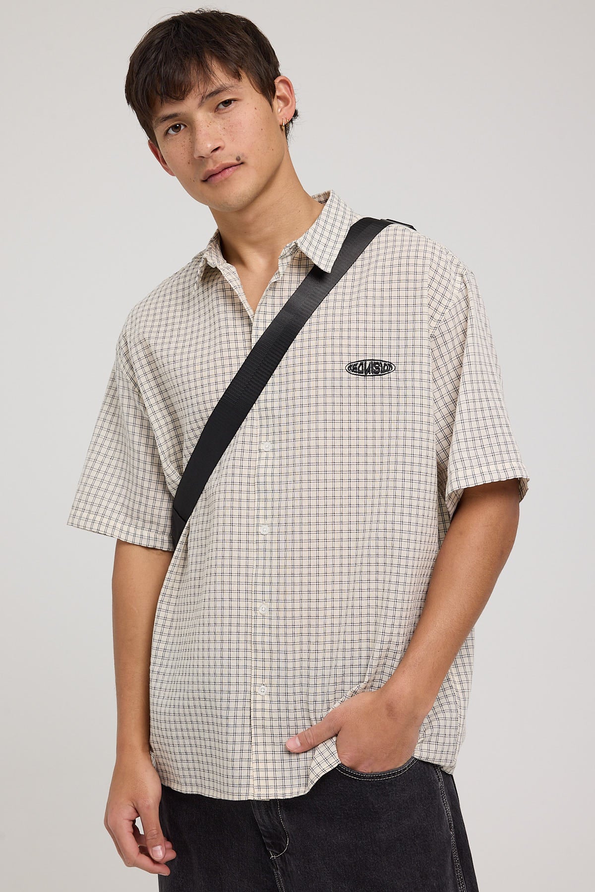 Neovision Secure Check Oversize Short Sleeve Shirt White/Black