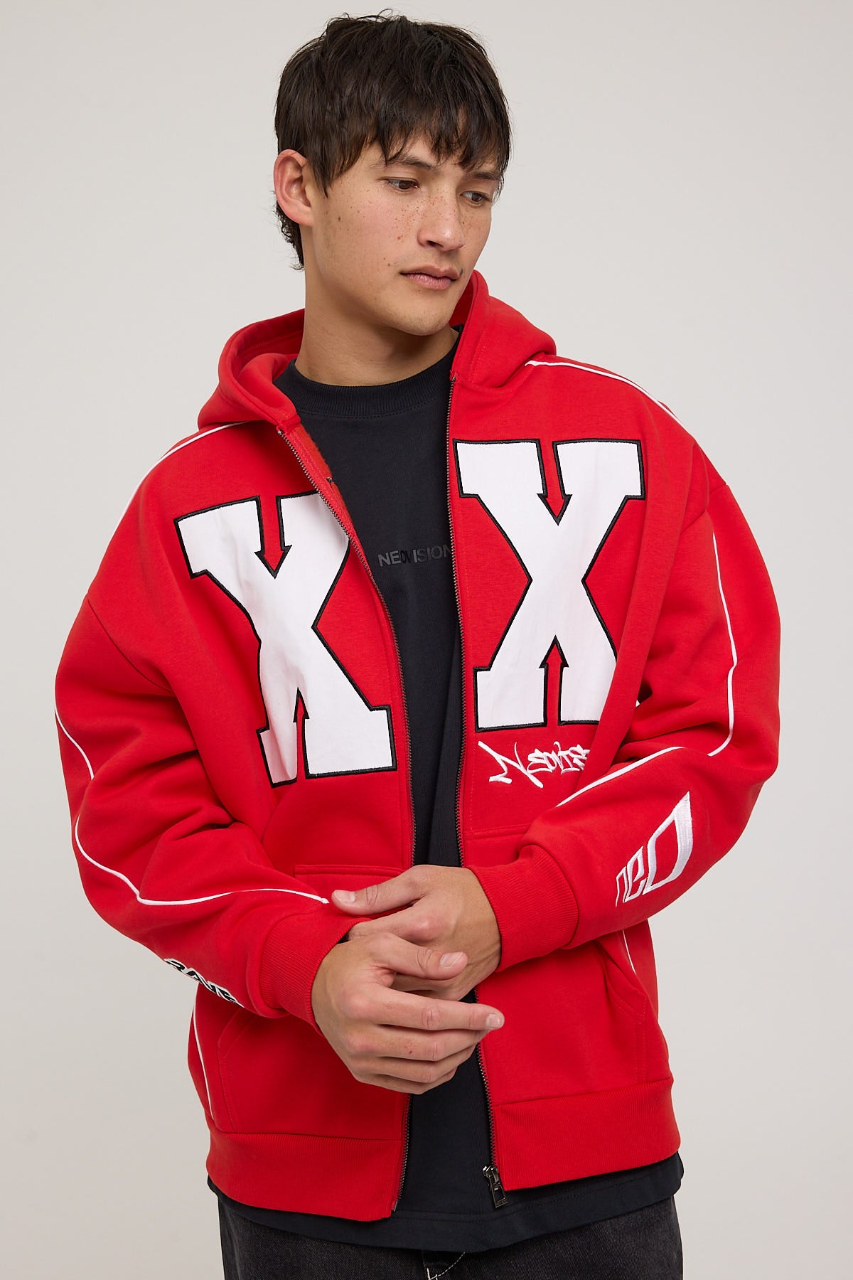 Neovision Touchdown Zip-Up Street Hoodie Red