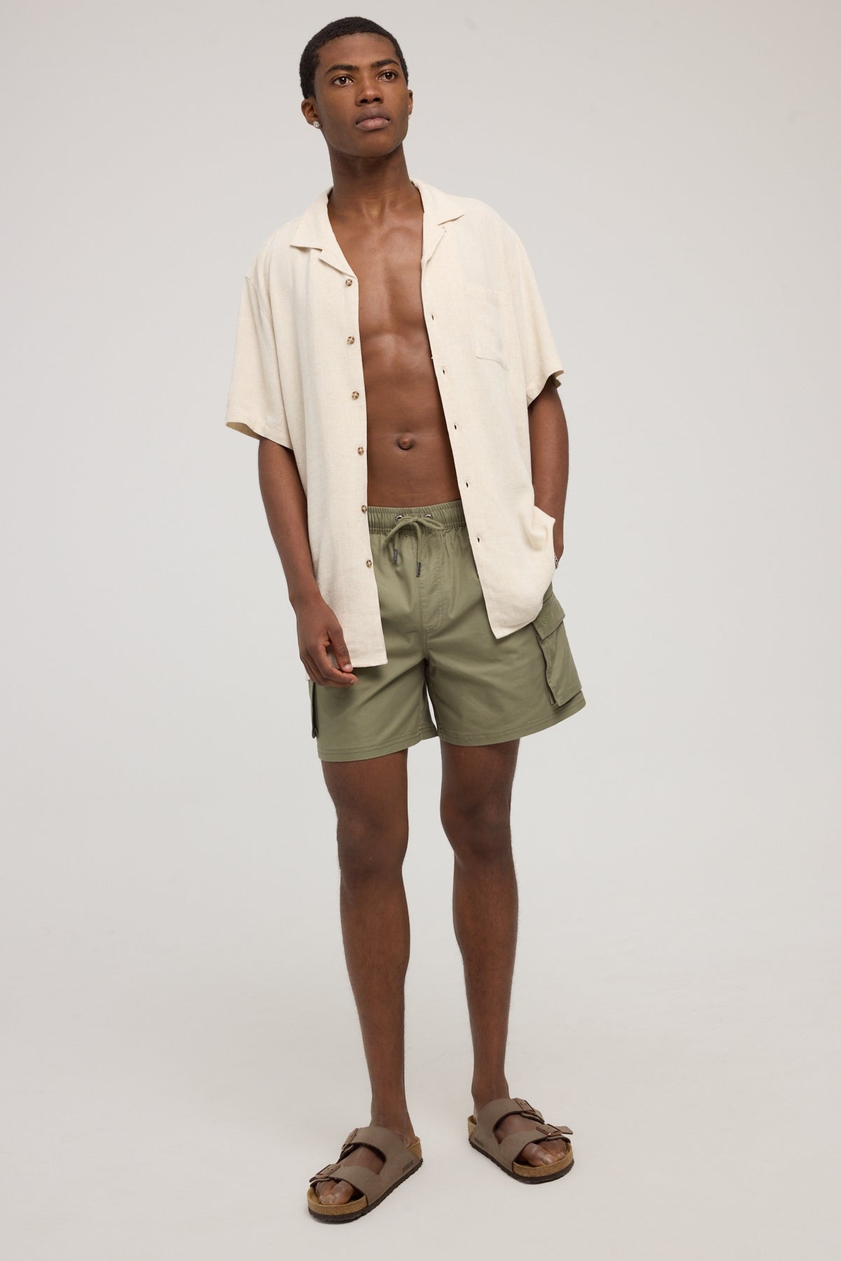 Common Need Cargo Organic Swim Short Khaki