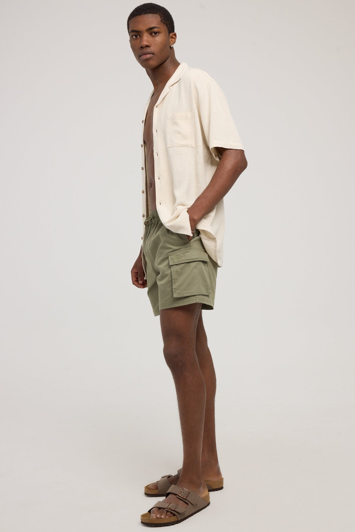 Common Need Cargo Organic Swim Short Khaki