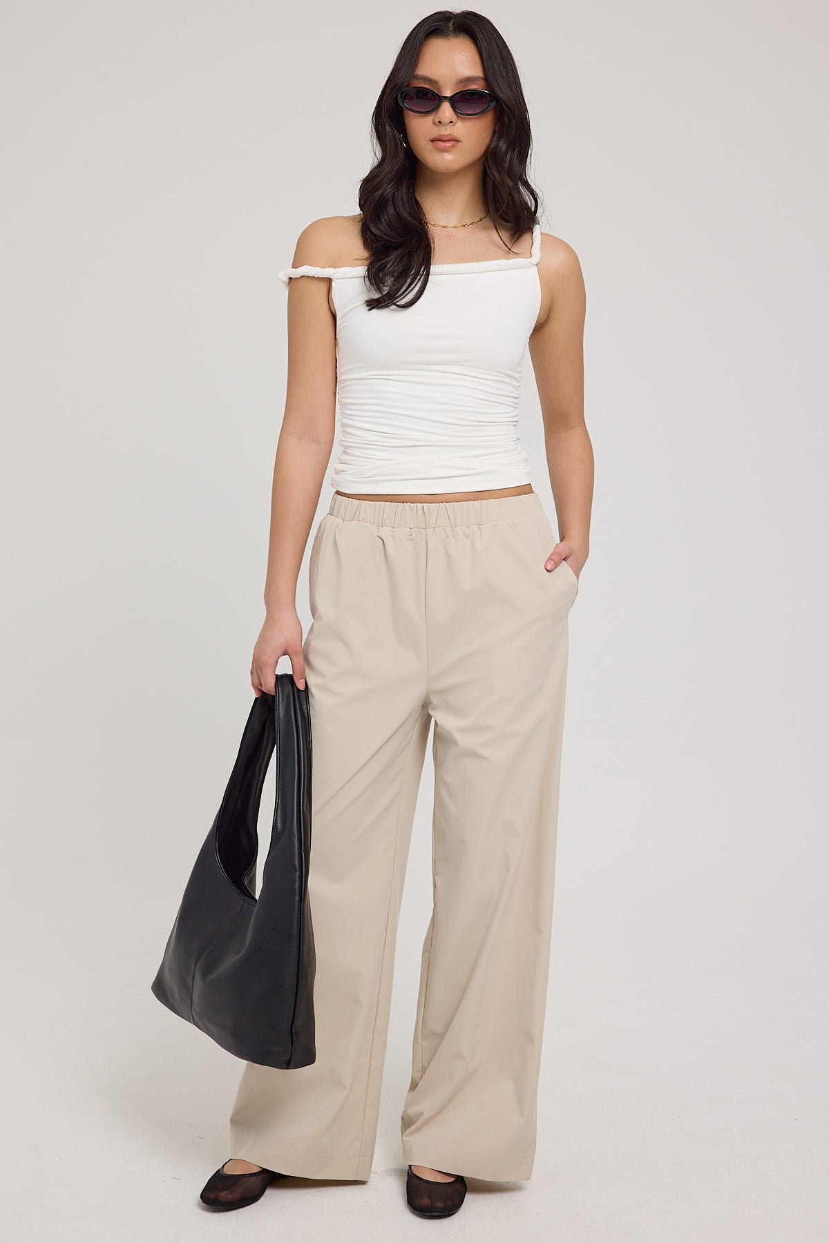 Luck & Trouble Cairo Mid Rise Relaxed Pant Stone