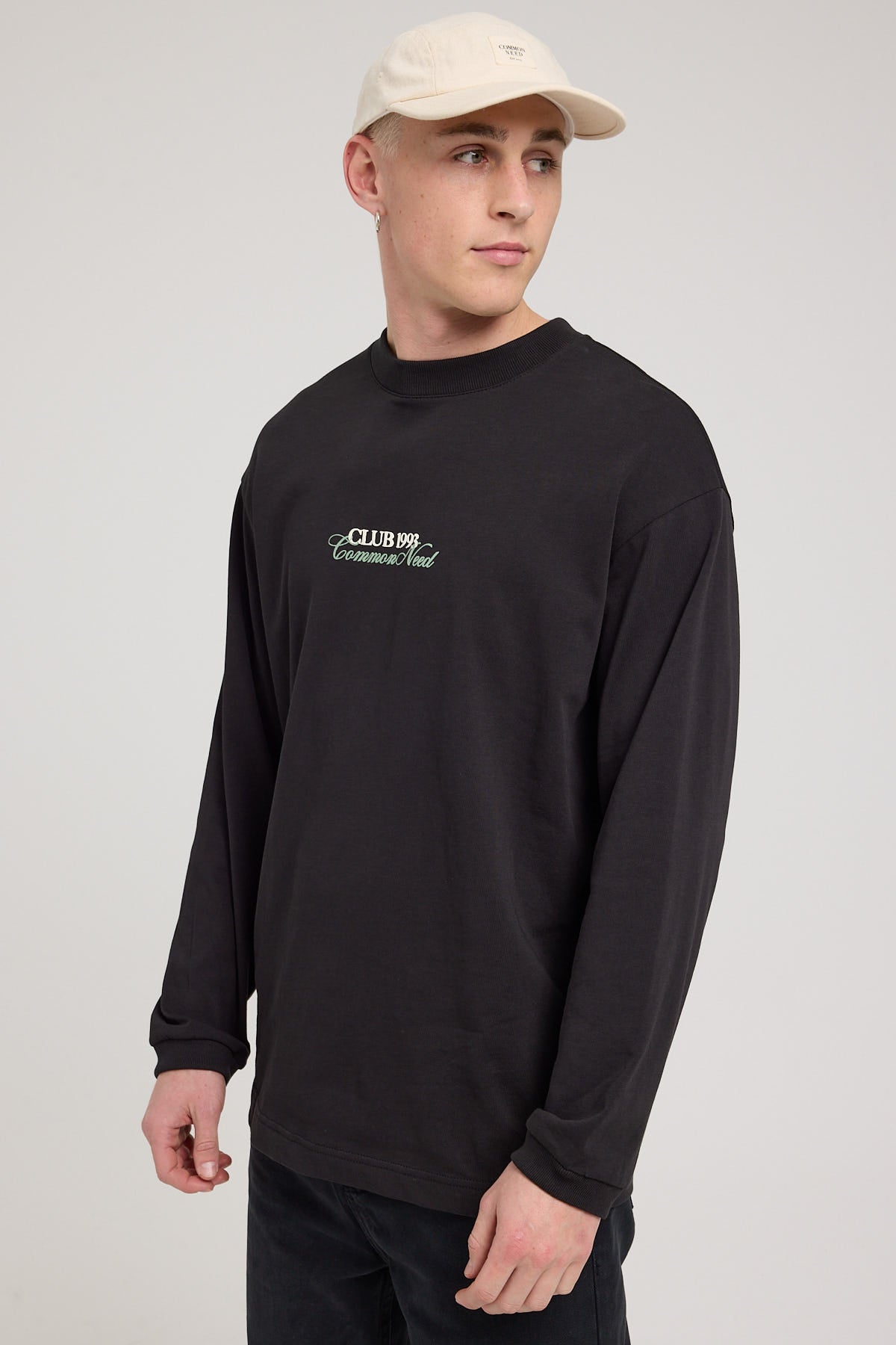 Common Need Club 1993 Heavyweight Long Sleeve Tee Night Black