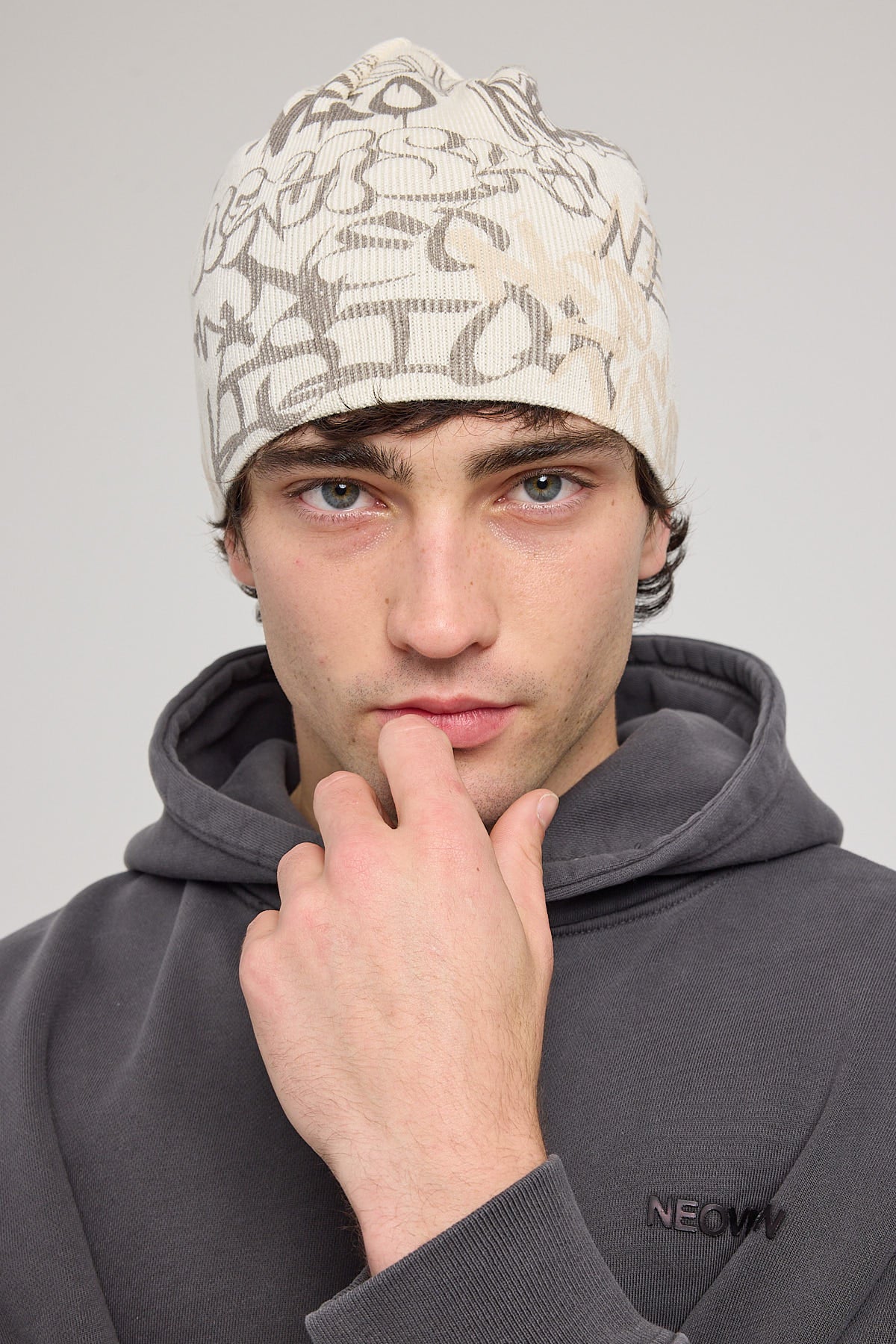 Neovision Reverse Skull Cap Beanie Off White