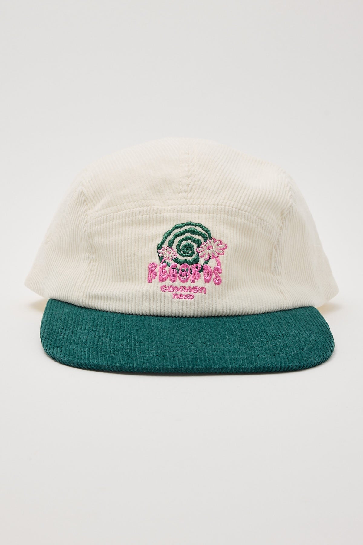 Common Need Vinyl Two Tone Cord 5 Panel Cap Off White/Teal