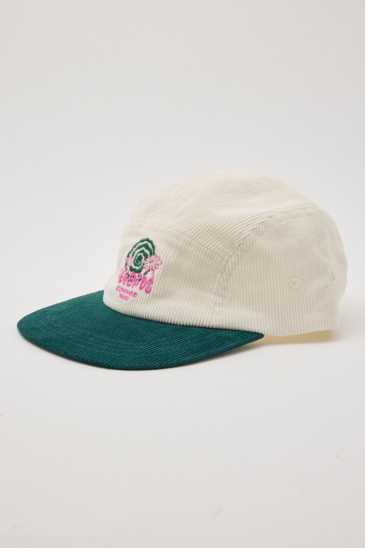 Common Need Vinyl Two Tone Cord 5 Panel Cap Off White/Teal