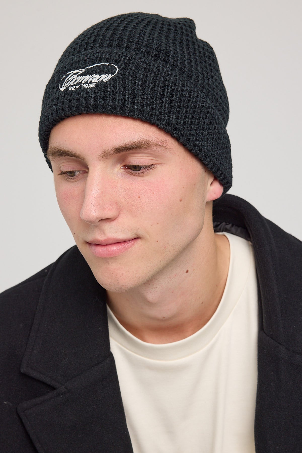 Common Need Grandeur Low Profile Waffle Beanie Black