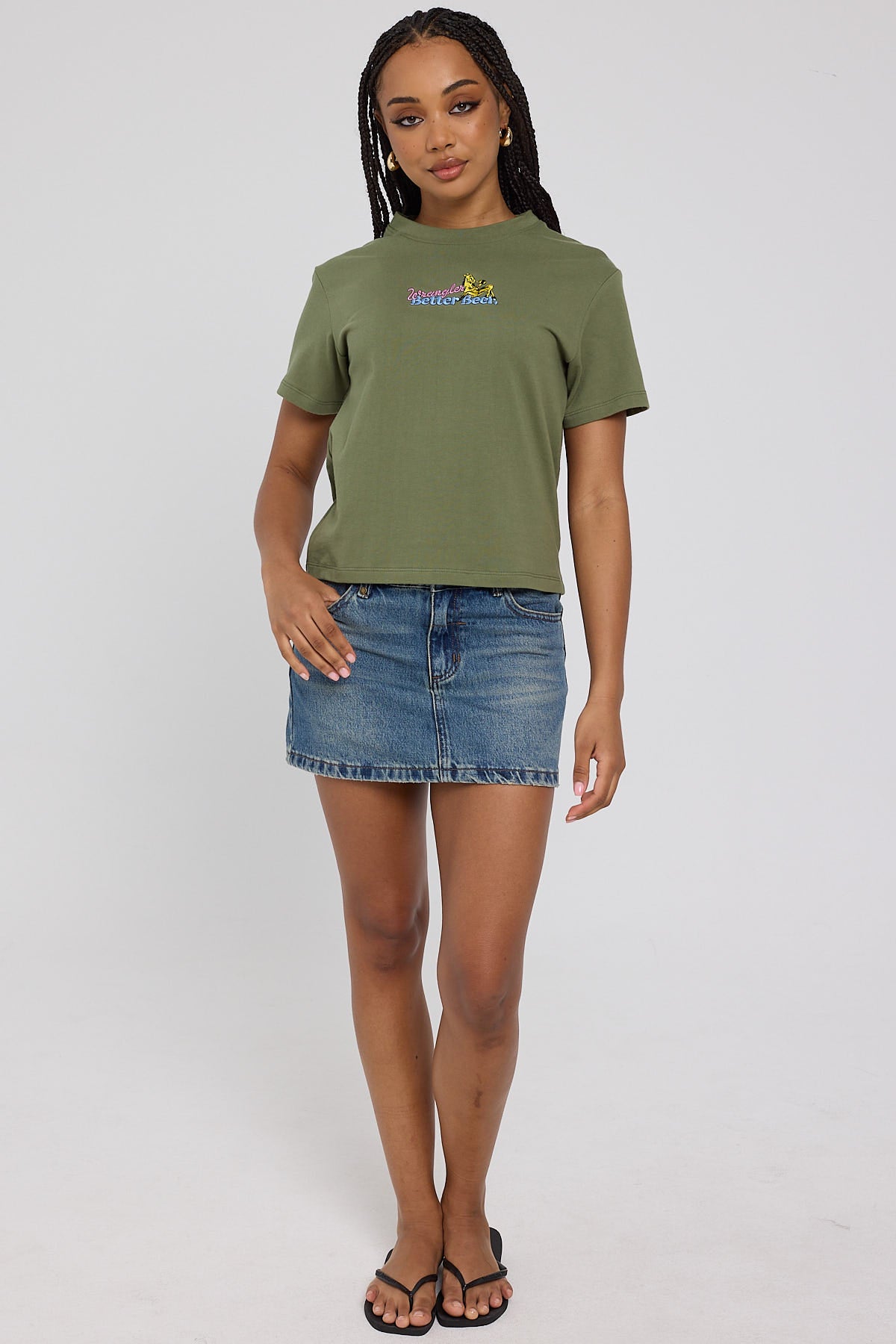 Wrangler Thirsty Shrunken Tee Moss