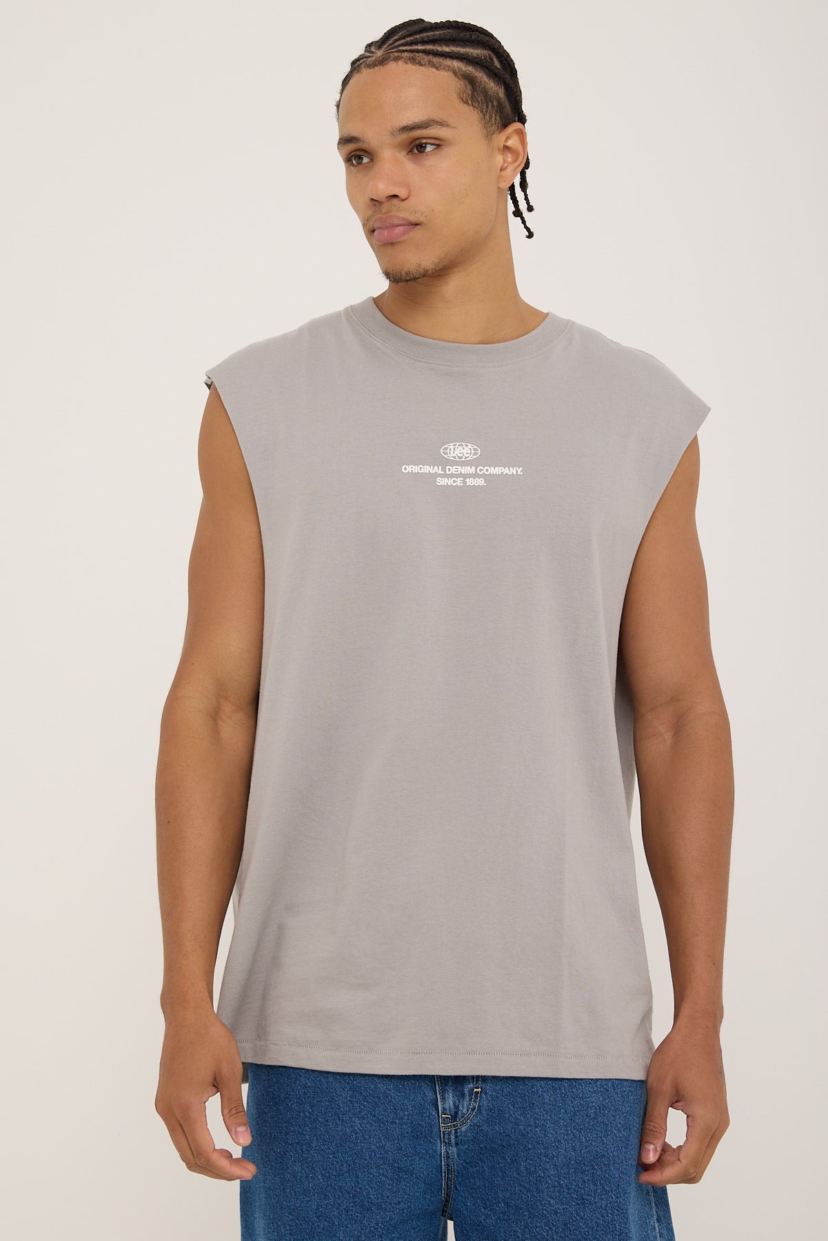 Lee Denim Co Muscle Tee Stone Steel