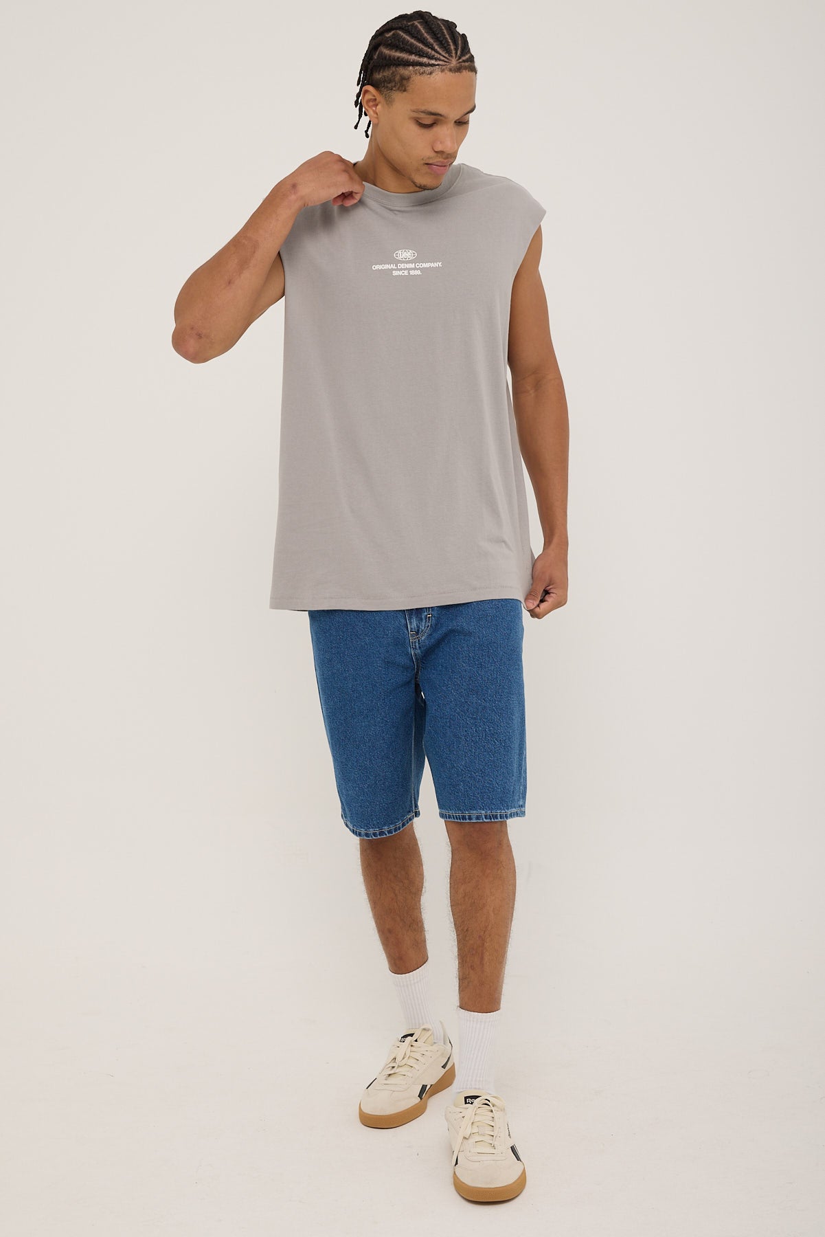 Lee Denim Co Muscle Tee Stone Steel