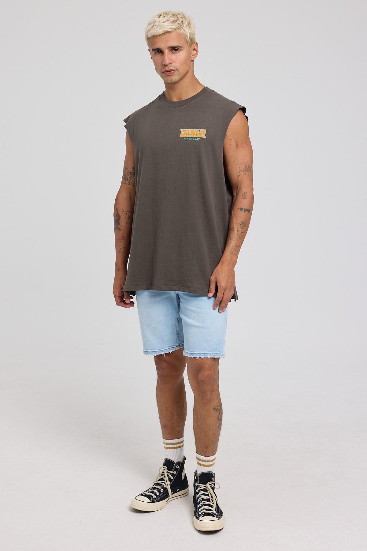 Wrangler Hollow Fangs Muscle Tee Dark Slate