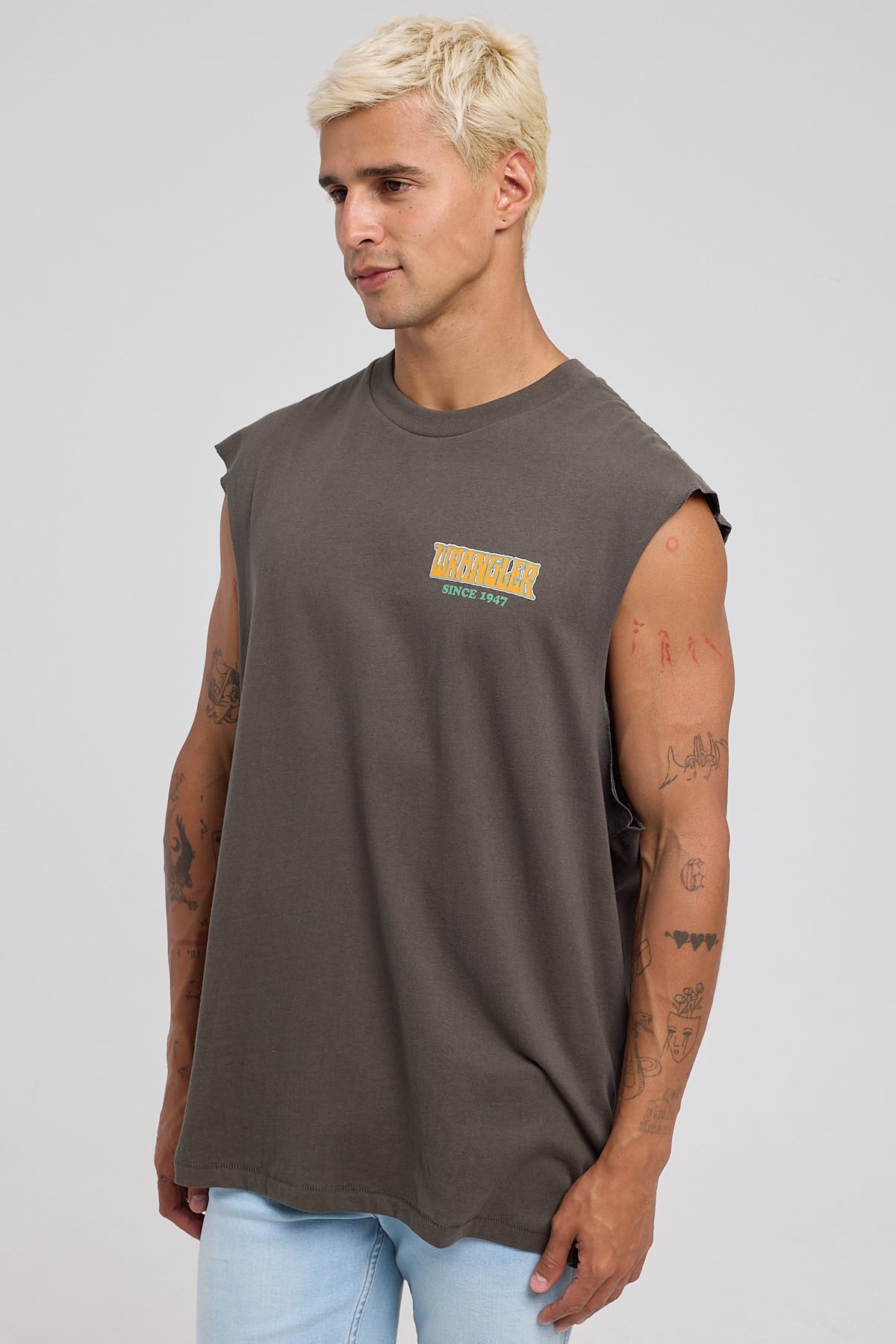 Wrangler Hollow Fangs Muscle Tee Dark Slate