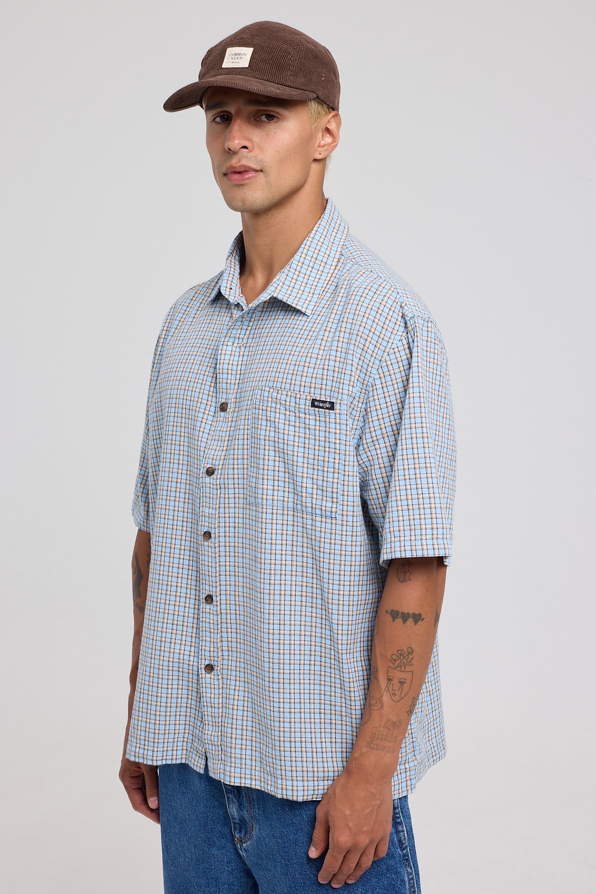 Wrangler Boxcar Shirt Blue Check