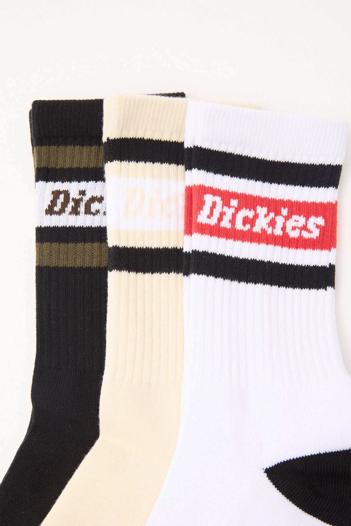 Dickies Standard Crew Sock 3Pack Black/White/Bone