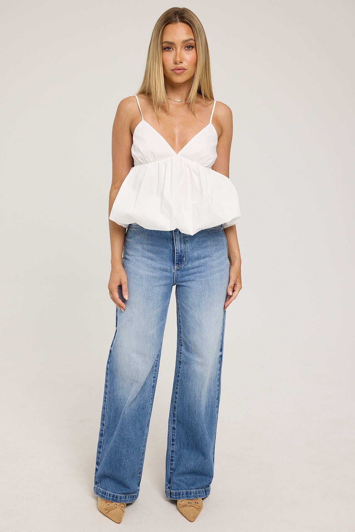 Luck & Trouble Bea Bubble Top White