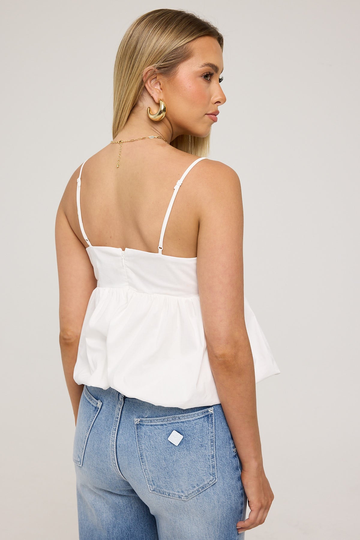 Luck & Trouble Bea Bubble Top White