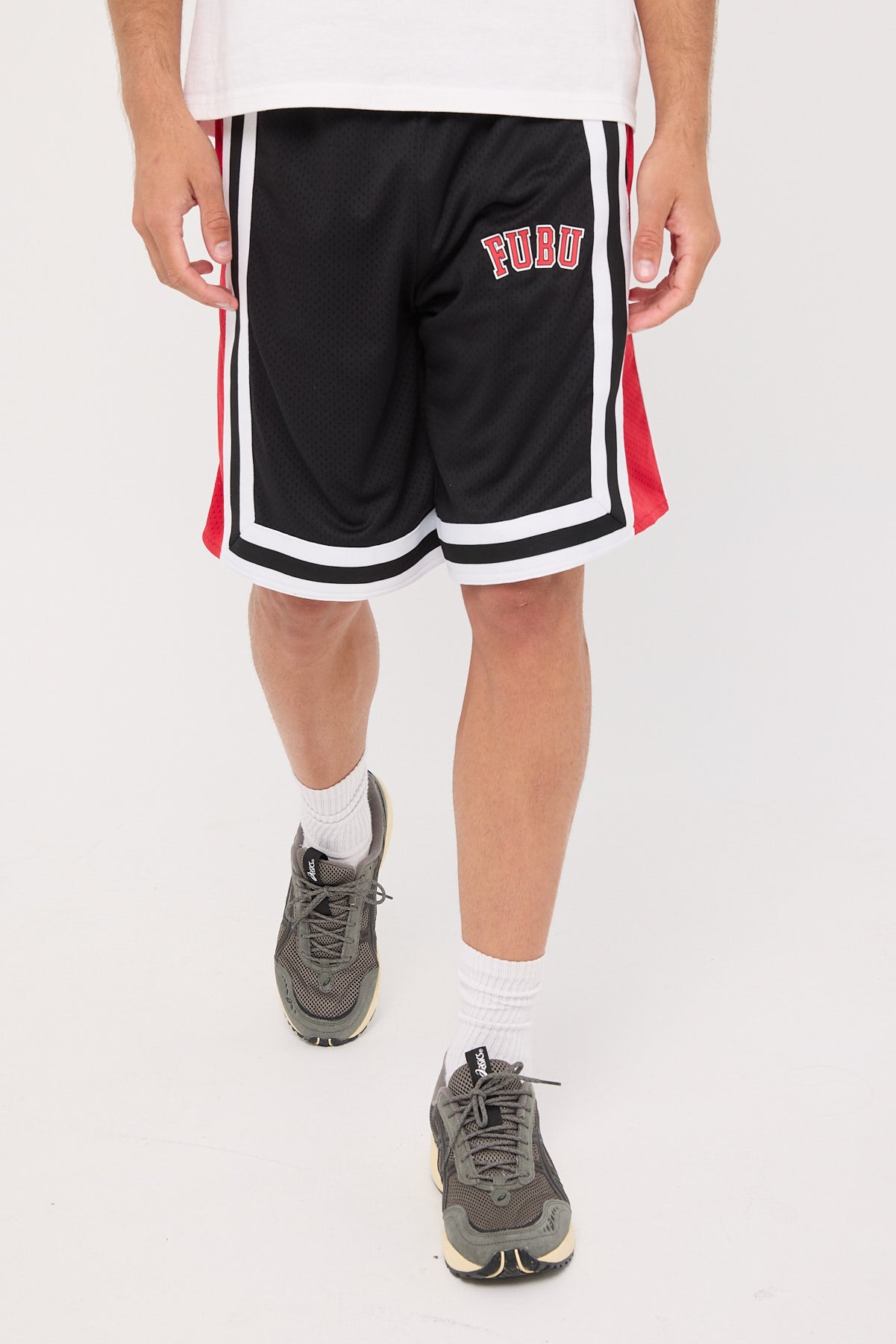 Fubu College Mesh Shorts Black/Red/White