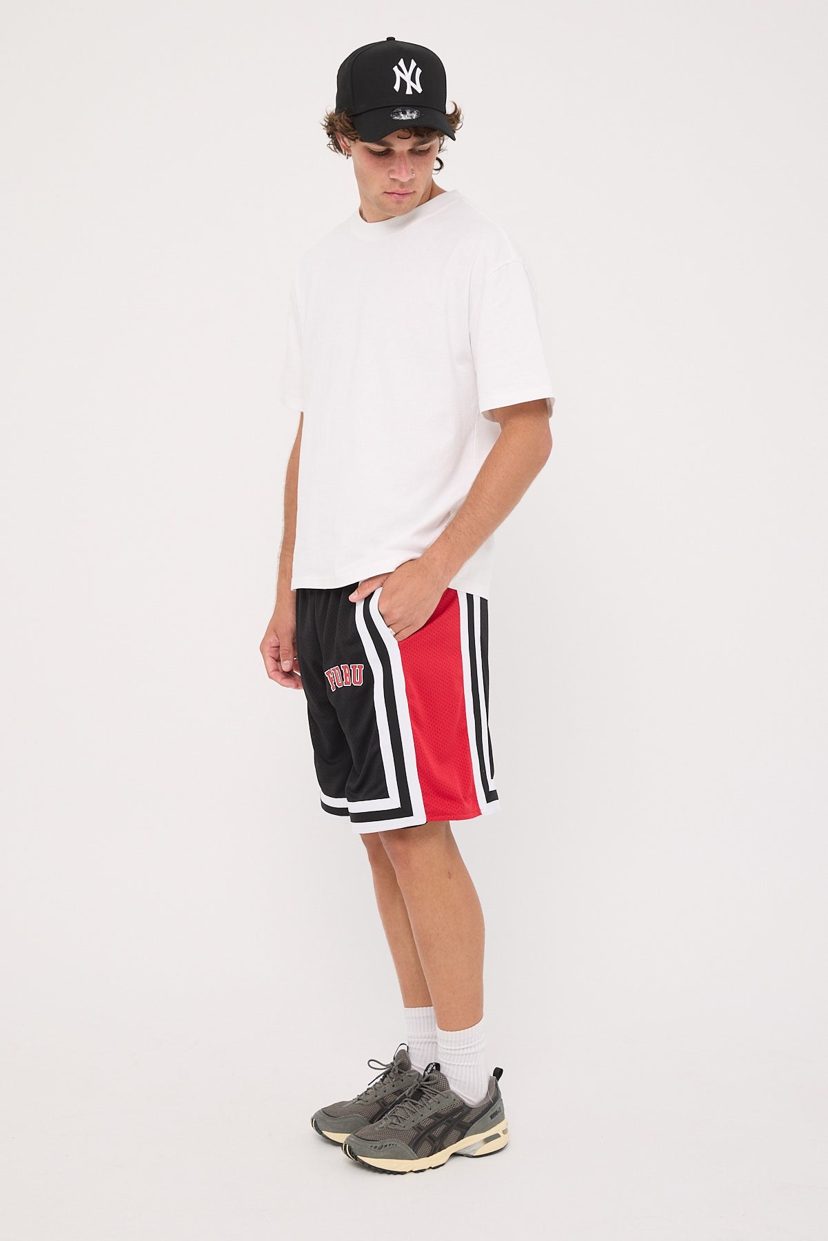 Fubu College Mesh Shorts Black/Red/White