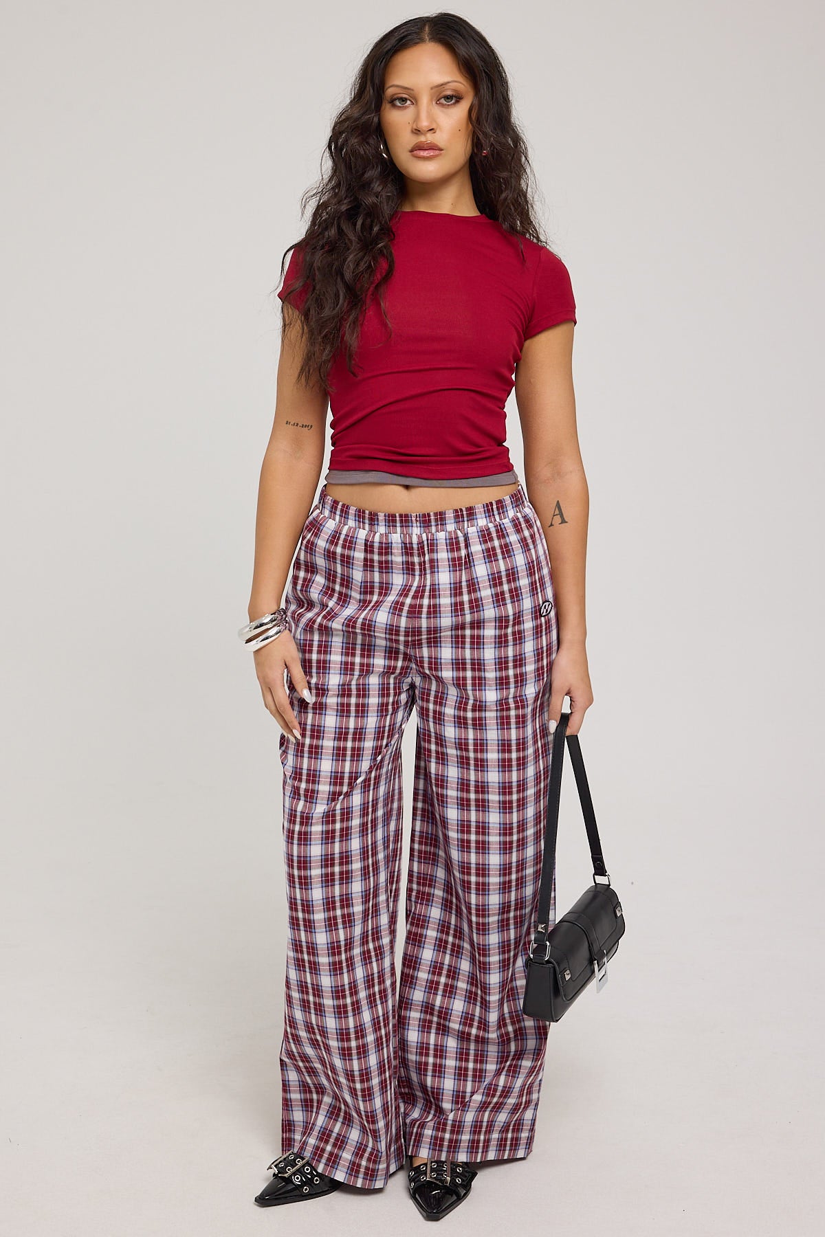 Neovision Relaxed Check Pant Red Check