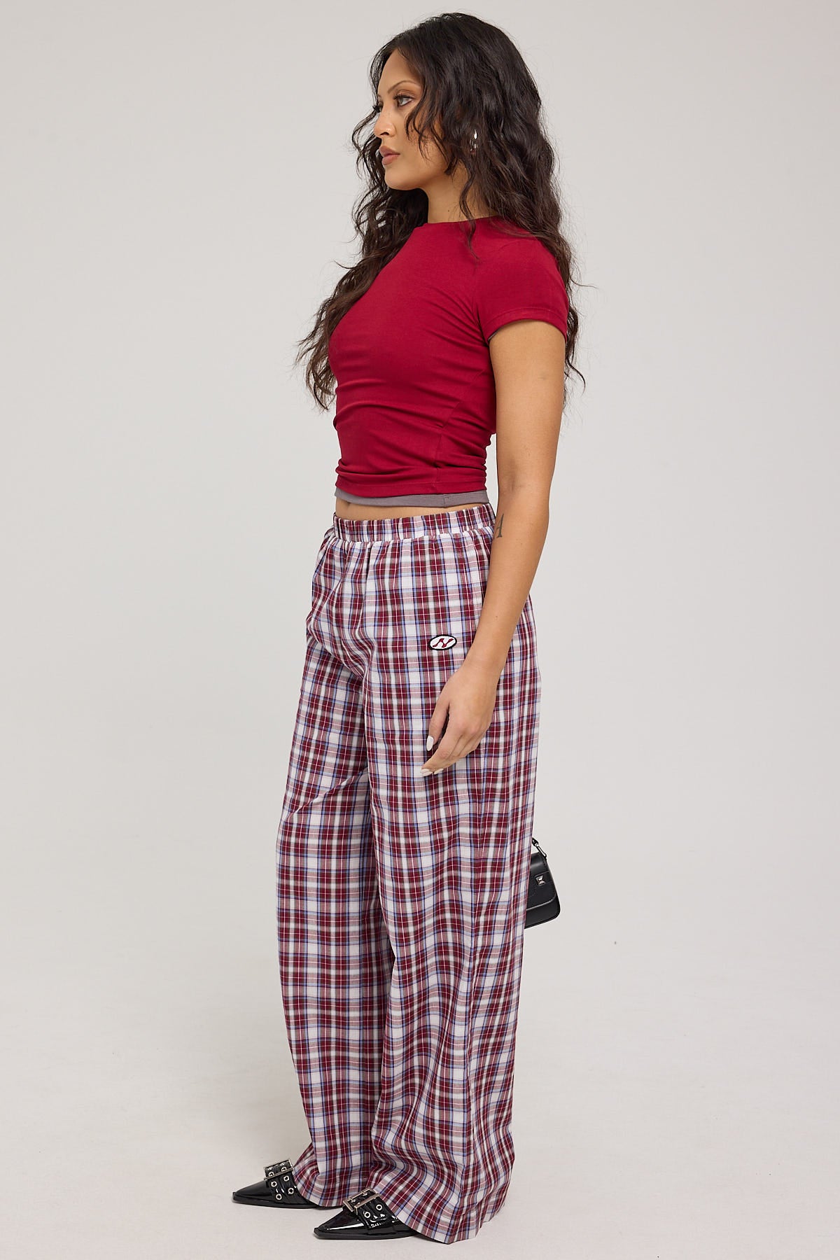 Neovision Relaxed Check Pant Red Check