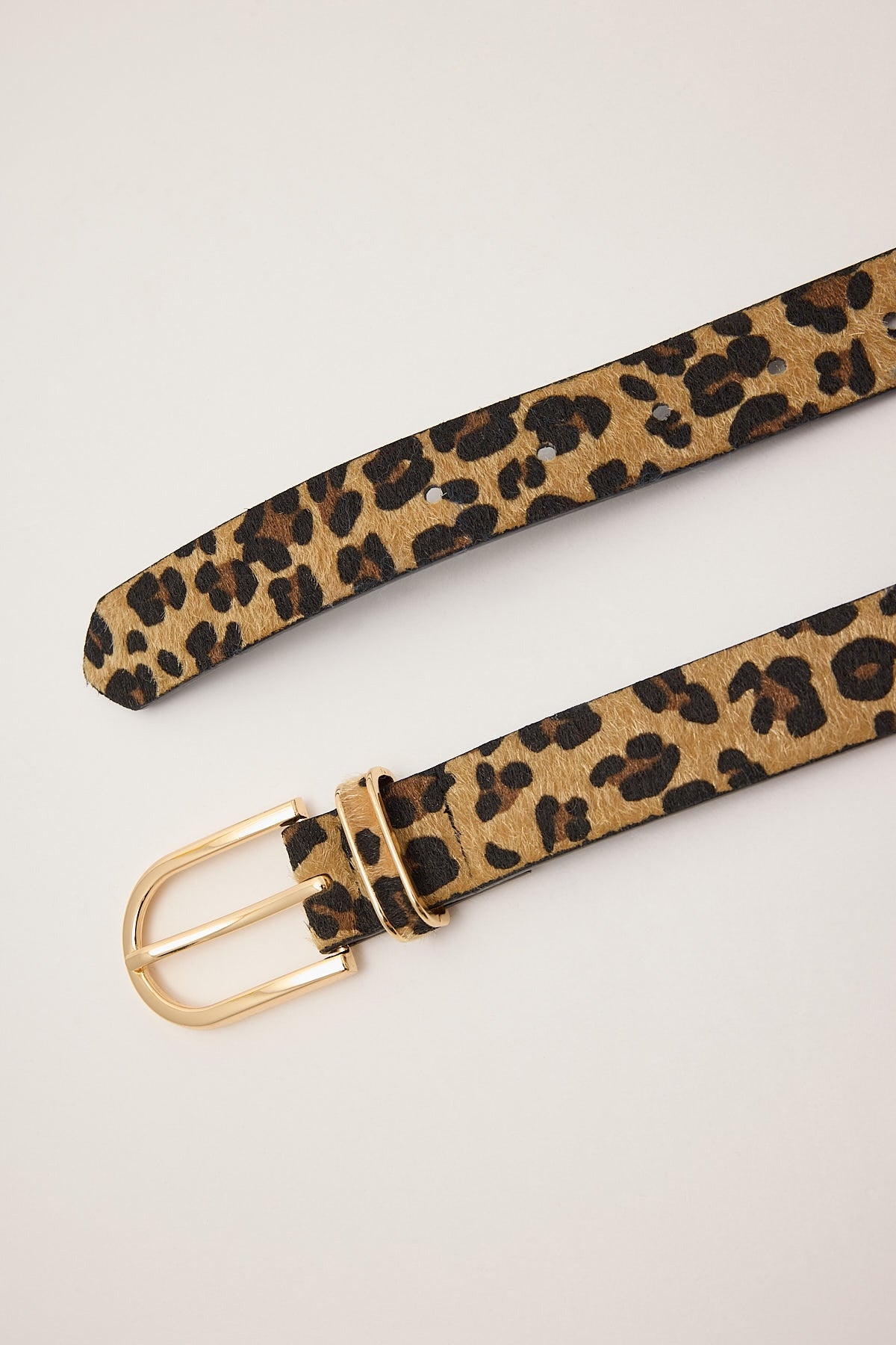 Token Faux Fur Leopard Belt Animal Print