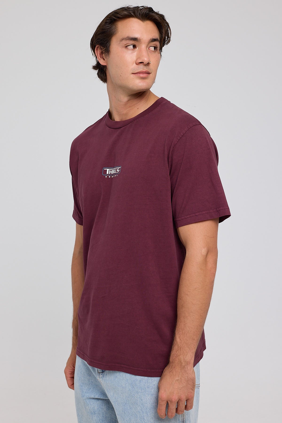 Thrills Boundary Merch Fit Tee Wine