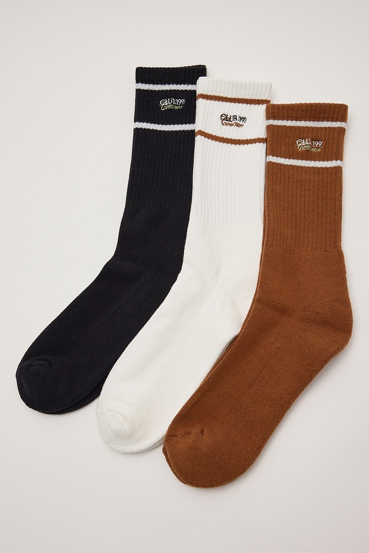 Common Need Club 1993 Sock 3 Pack Black/White/Brown