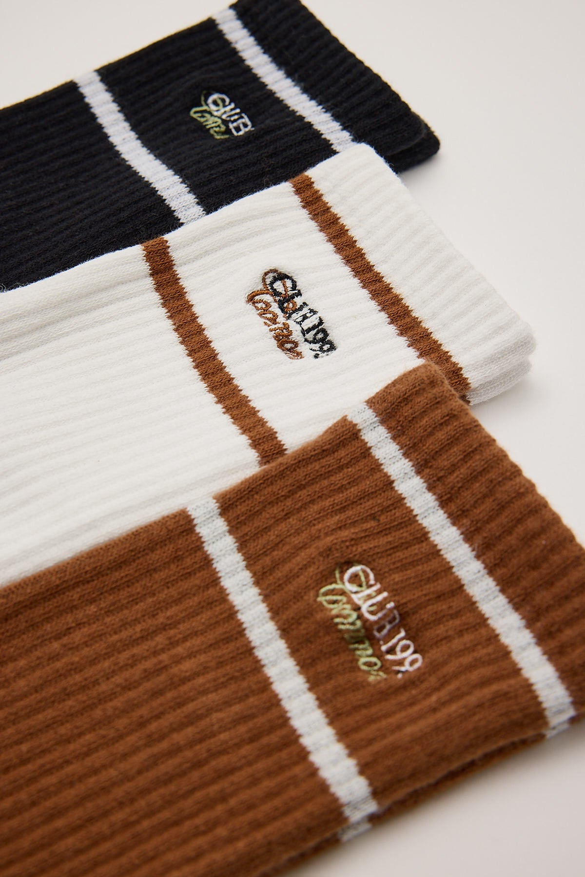 Common Need Club 1993 Sock 3 Pack Black/White/Brown