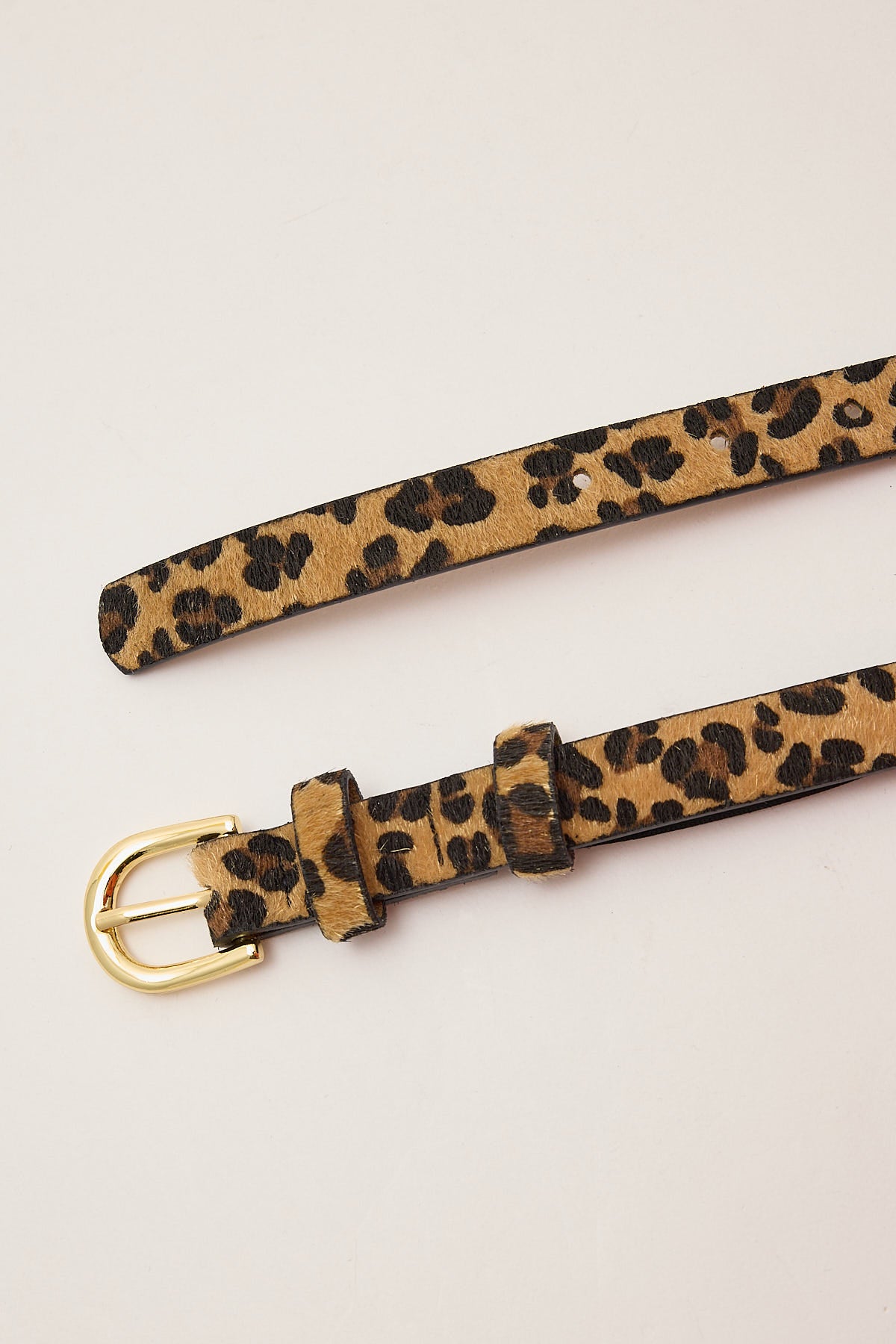Perfect Stranger Thin Faux Leopard Belt Animal Print