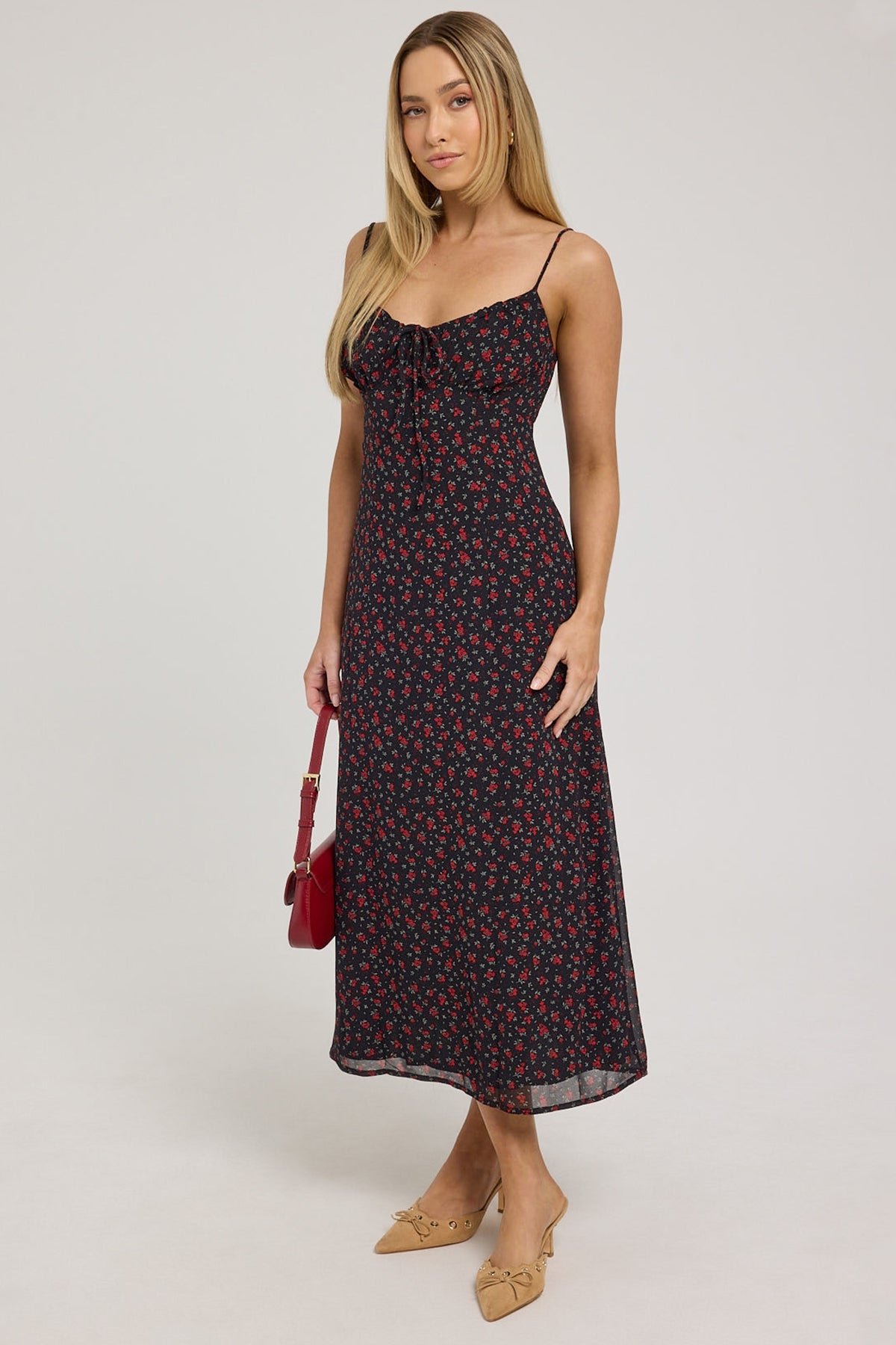 Luck & Trouble Spiceberry Sonnet Midi Dress Black Print