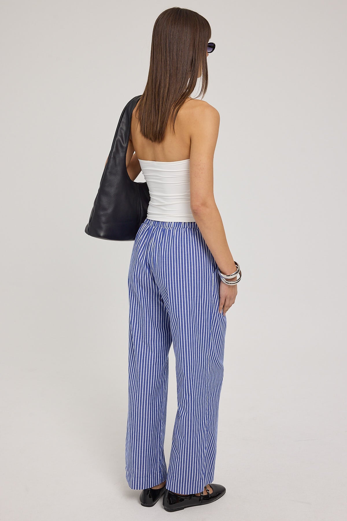 Luck & Trouble Horizon Elasticated Stripe Pant Blue Stripe