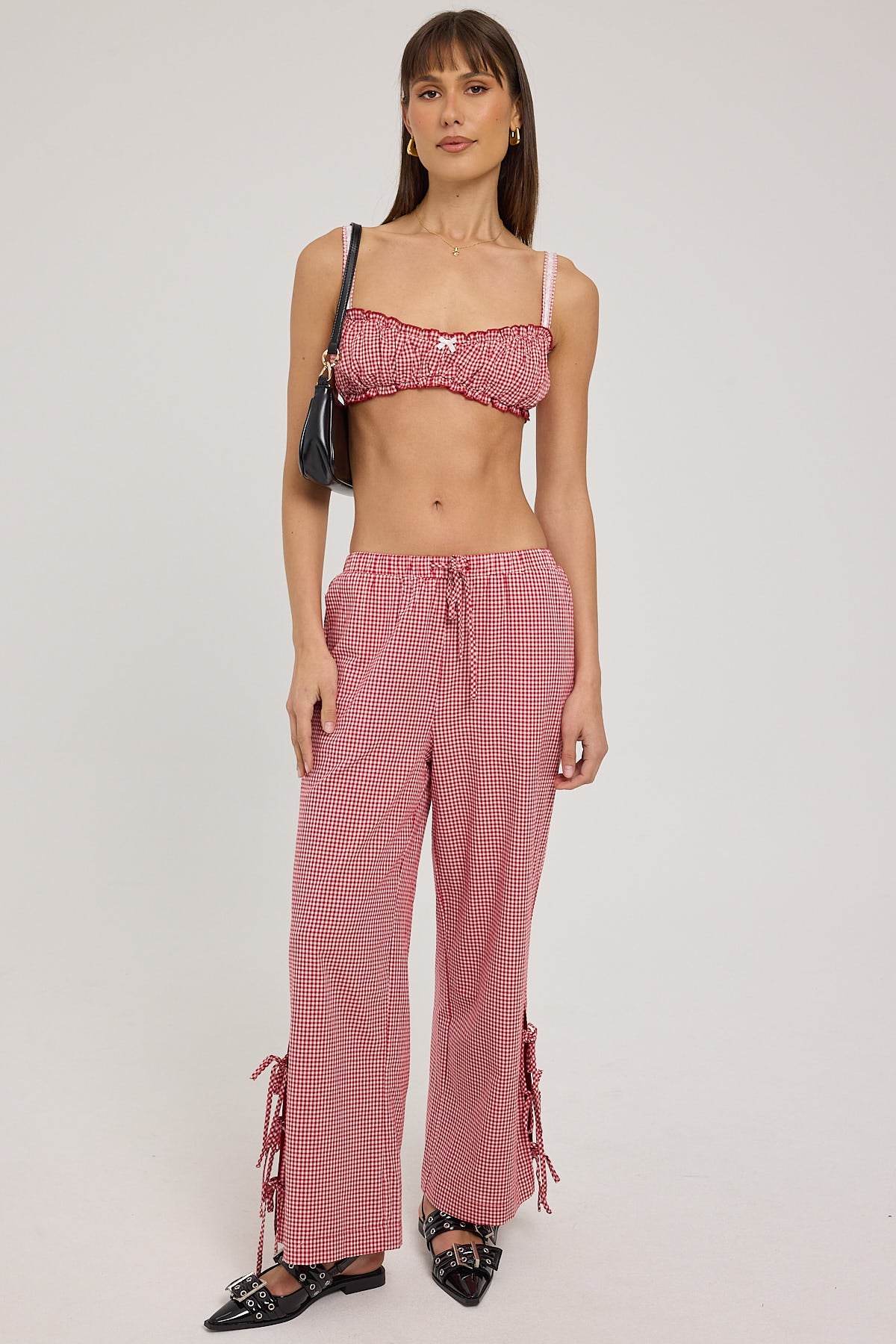 Luck & Trouble Sweet Ruby Gingham Bralette Red Gingham